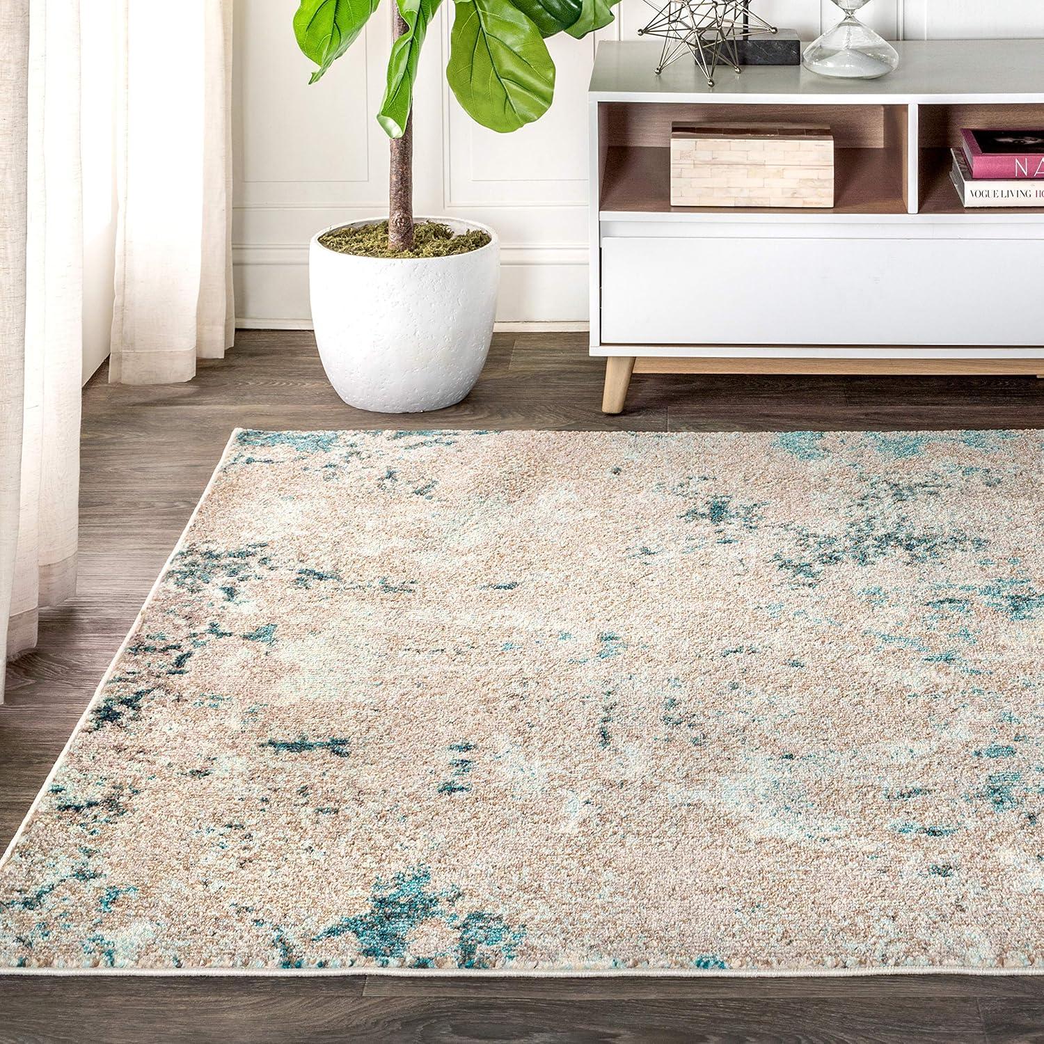 Contemporary Pop Modern Abstract Vintage Faded Area Rug - JONATHAN Y