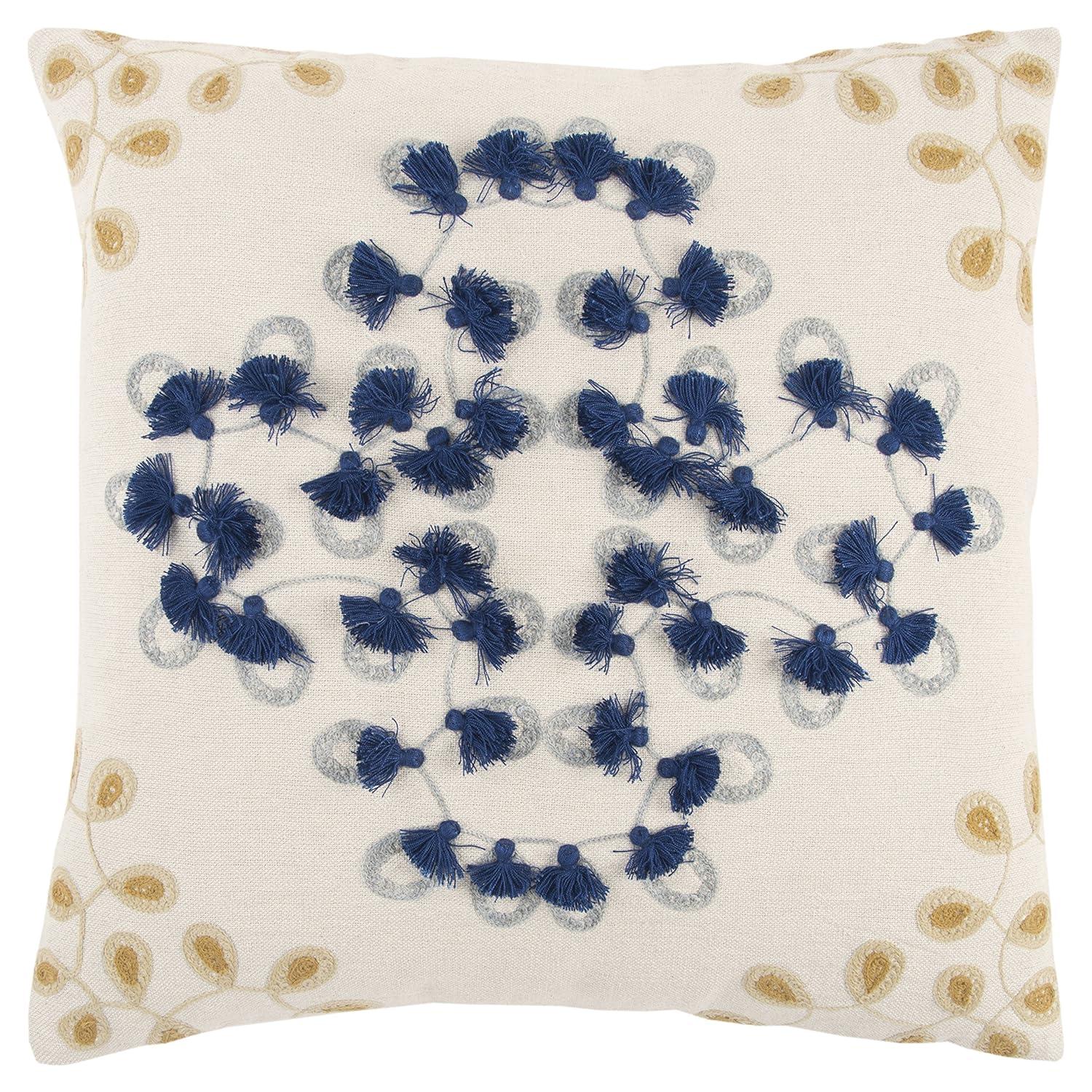 Rizzy Home Embroidered Cotton Throw Pillow