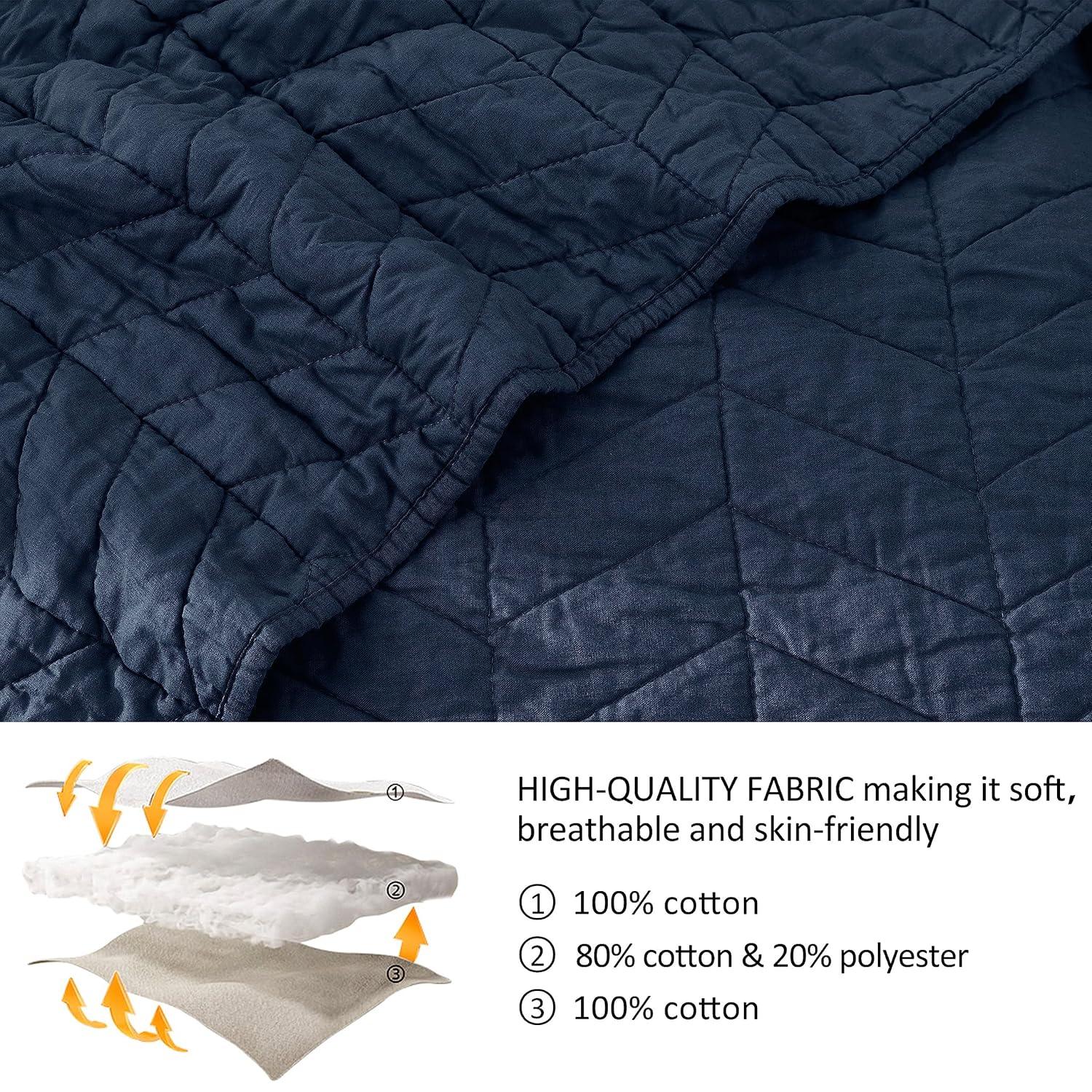 Bed Twin Quilt Set Navy Blue - Twin - 2 Piece