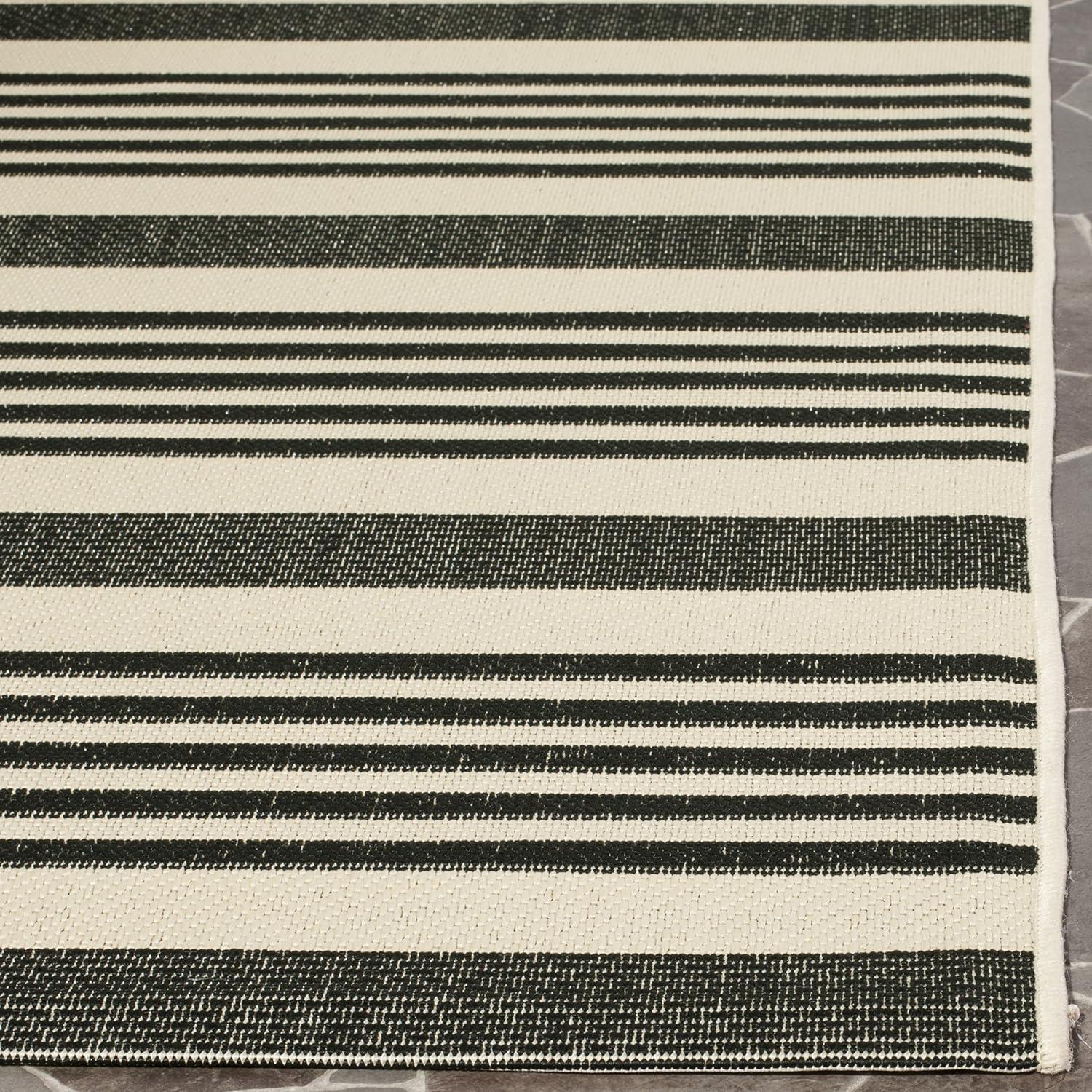Courtyard CY6062 Power Loomed Indoor/Outdoor Runner Rug - Black/Bone - 2'3"x6'7" - Safavieh.