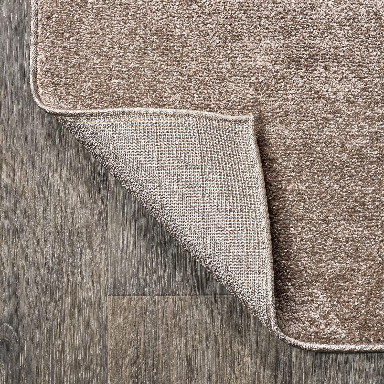 5'x8' Haze Solid Low-Pile Area Rug, Brown - JONATHAN Y