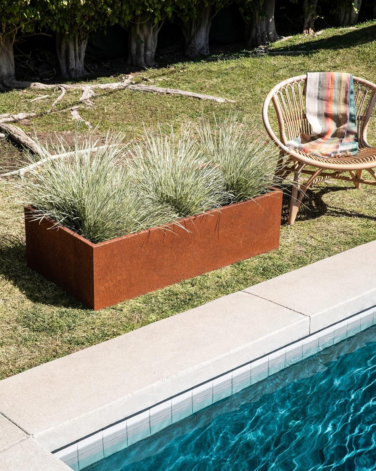 Large Corten Steel Outdoor Raised Garden Bed