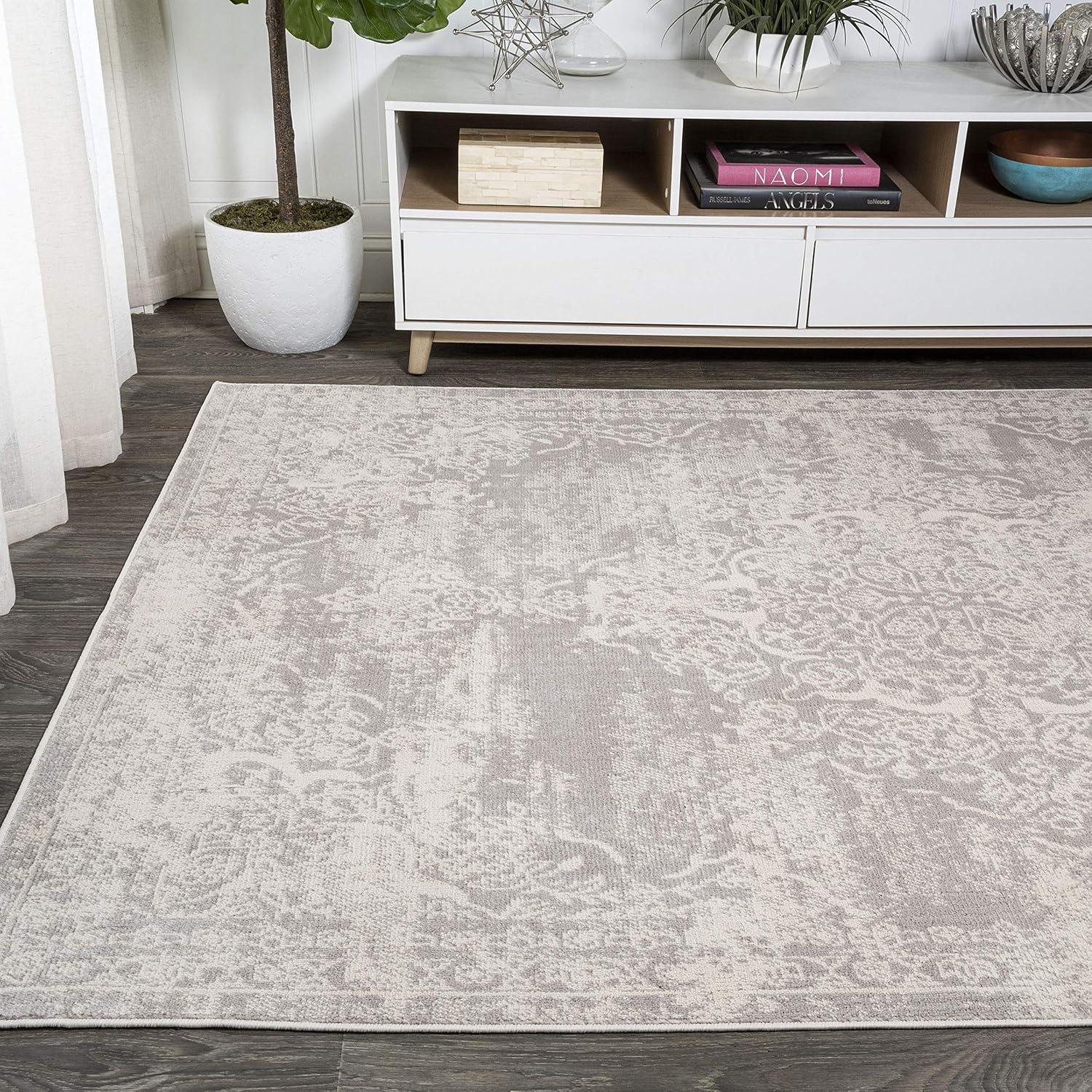 3'x5' Rosalia Cottage Medallion Area Rug, Gray/Ivory - JONATHAN Y
