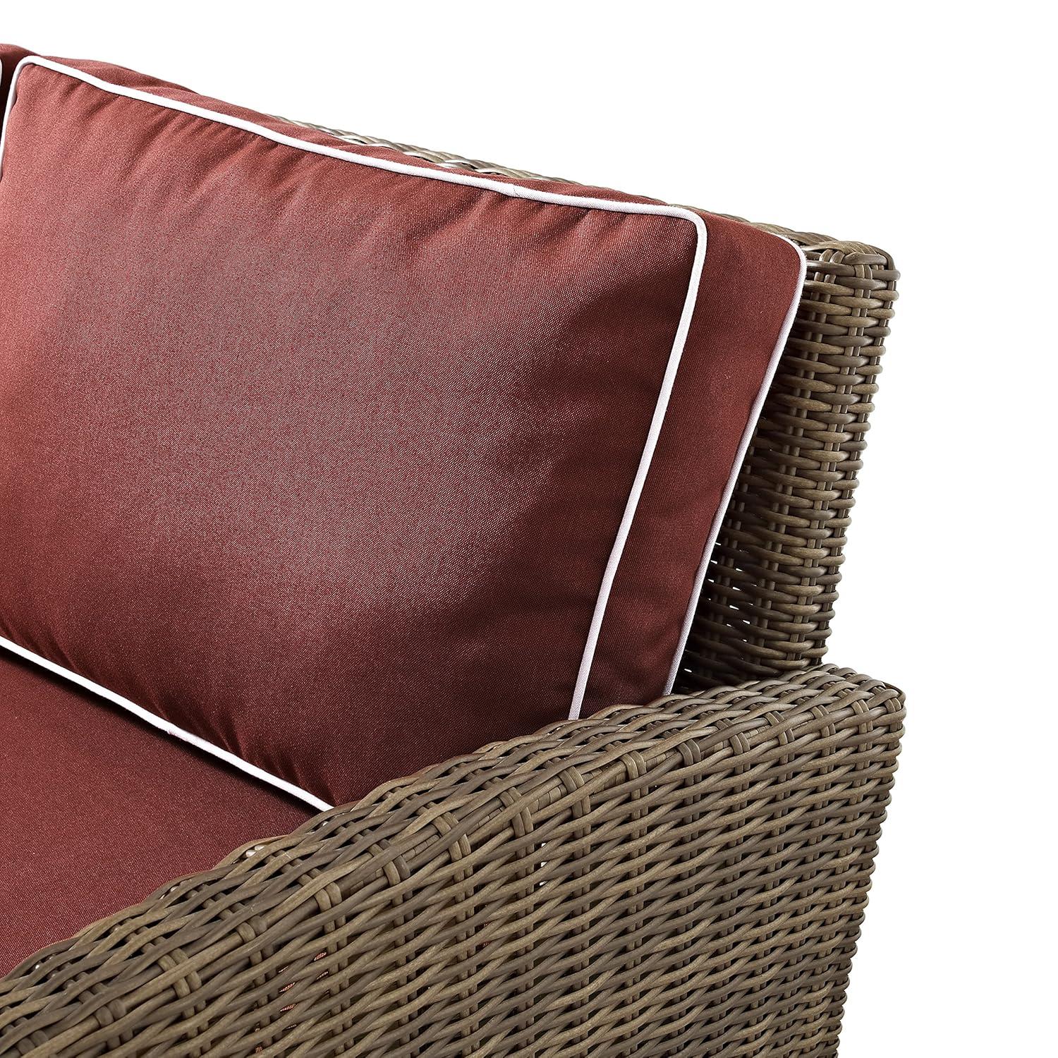Bradenton 2pk Outdoor Wicker Chair Set - Sangria - Crosley: Steel Frame, UV & Weather-Resistant Patio Accent Chairs