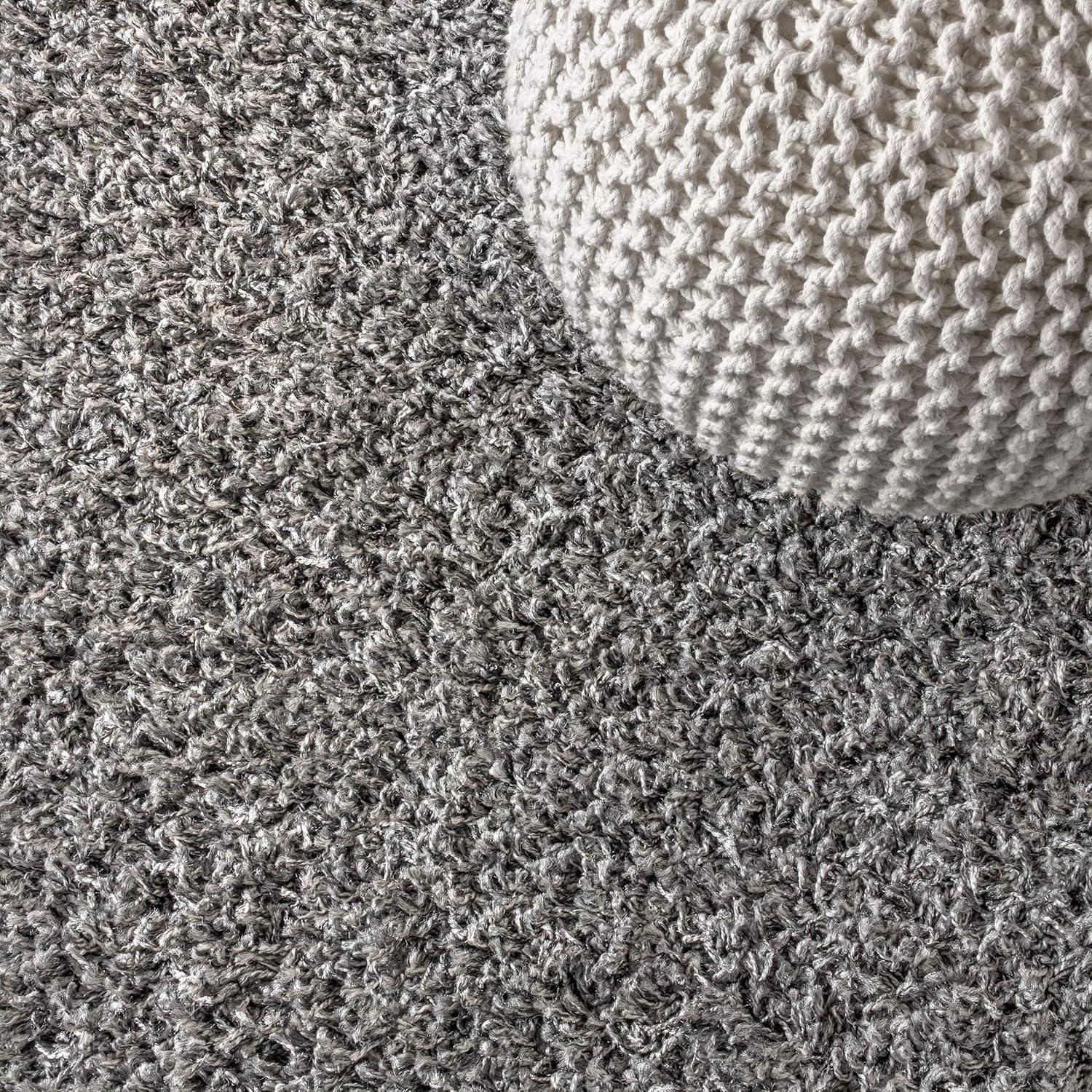3'x5' Mercer Shag Plush Area Rug, Charcoal - JONATHAN Y