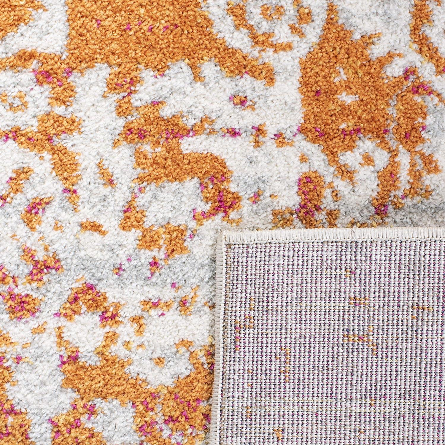 Madison MAD603 Power Loomed Indoor Area Rug - Orange/Ivory - 9'x12' - Safavieh