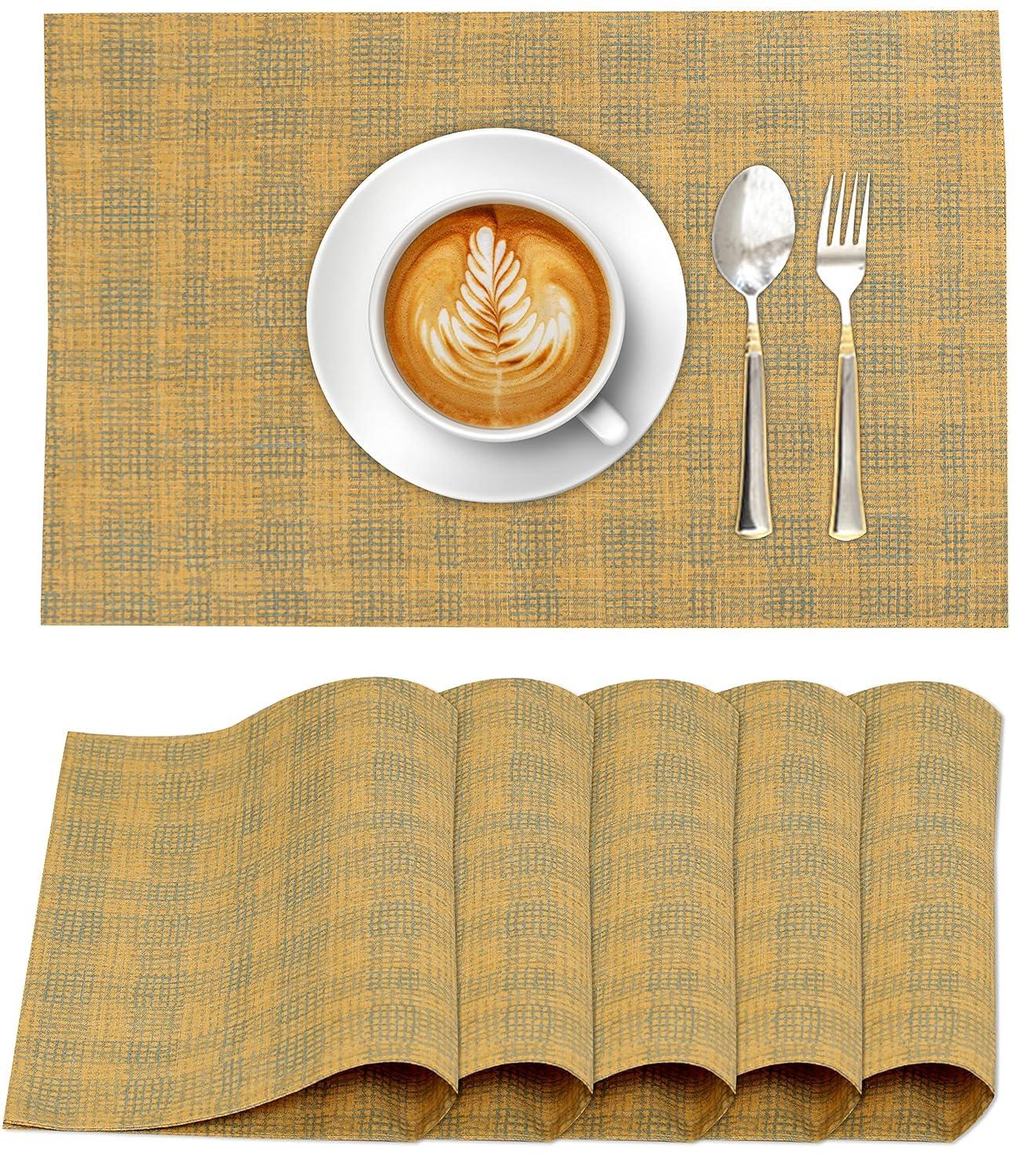 Ruvanti Dining Table Rectangle Placemats 100% Cotton Multi Pattern 13x19 Inches (Set of 6)