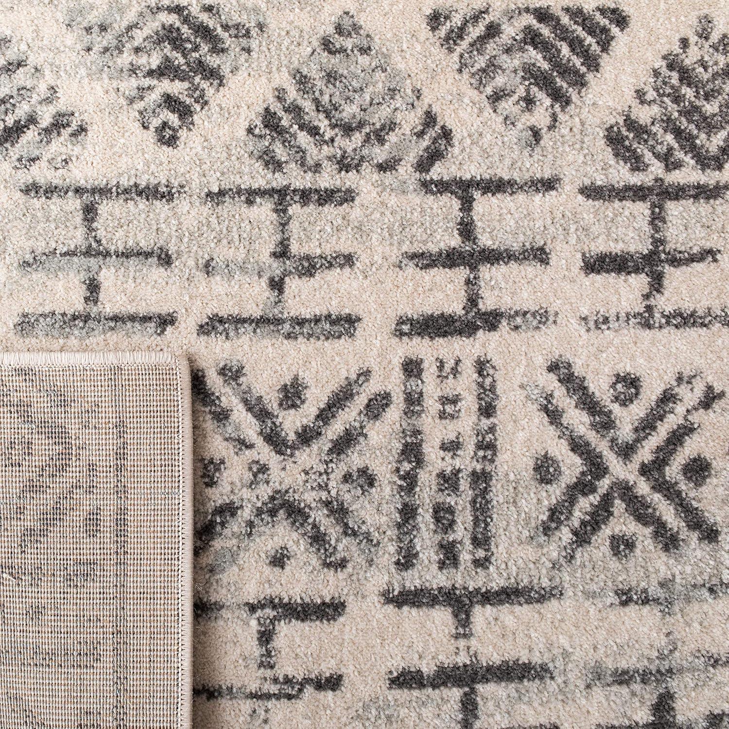 Mercer MRE413 Power Loomed Area Rug - Ivory/Grey - 8'9"x11'9" - Safavieh.