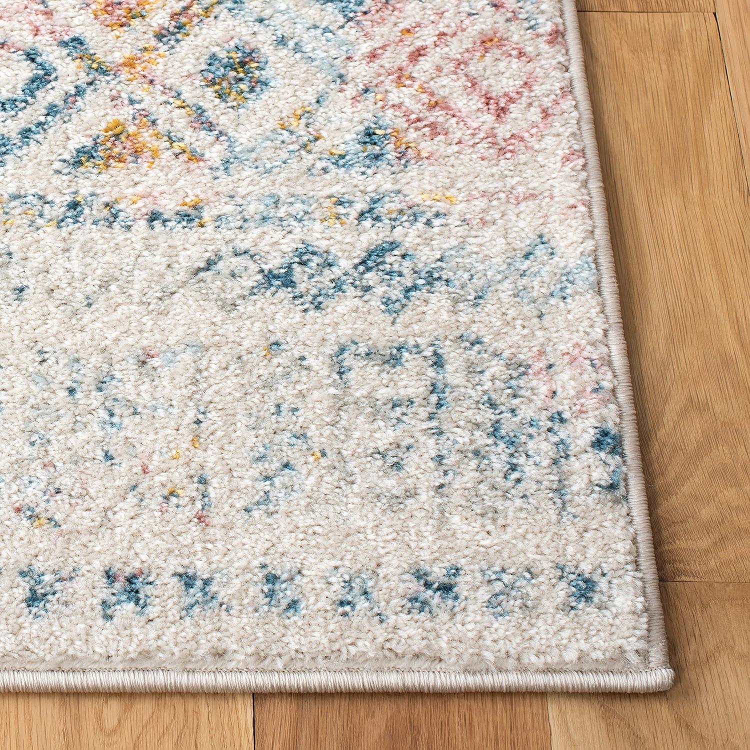 SAFAVIEH Tulum Britton Moroccan Geometric Area Rug, 10' x 13', Ivory/Terracotta