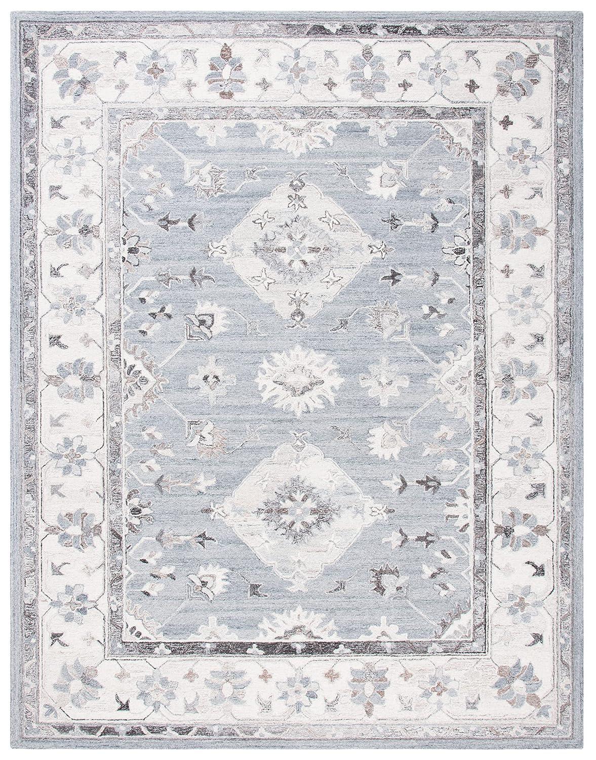 Suzani SZN331 Hand Tufted Area Rug - Grey/Ivory - 8'x10' - Safavieh.