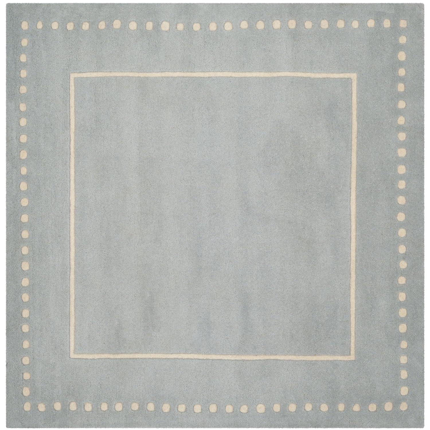 Bella BEL151 Hand Tufted Area Rug - Light Blue/Ivory - 5'x5' - Safavieh.