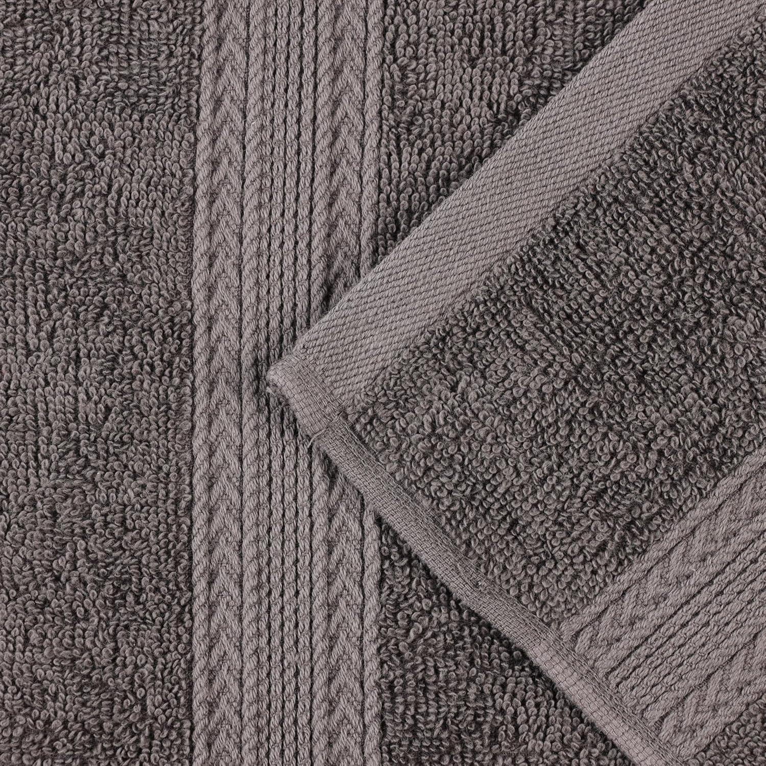 Superior Eco-Friendly Cotton Solid 12-Piece Graphite Towel Set
