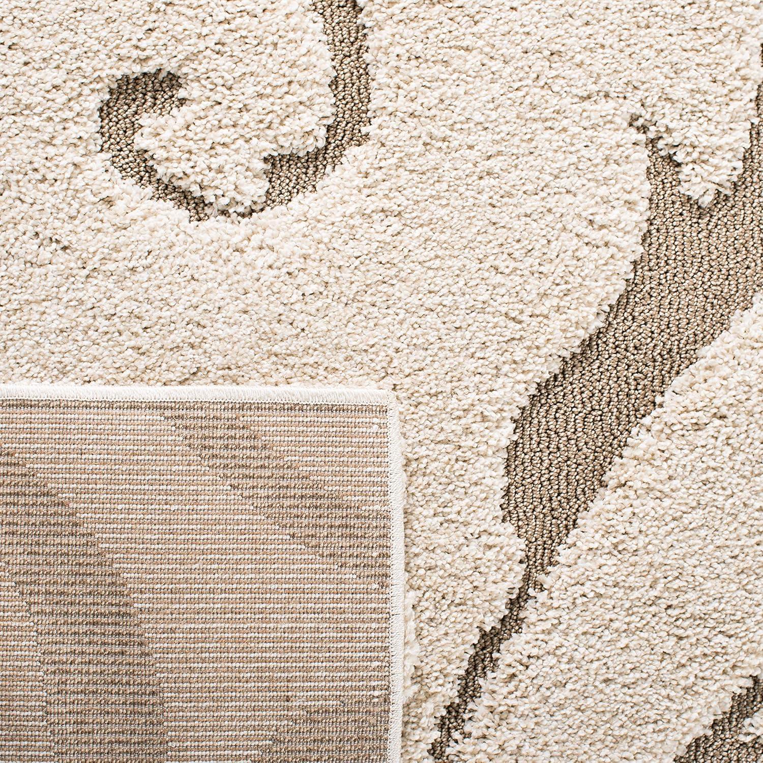 Florida Shag SG455 Power Loomed Indoor Area Rug - Cream/Beige - 6'7"x6'7" - Safavieh.
