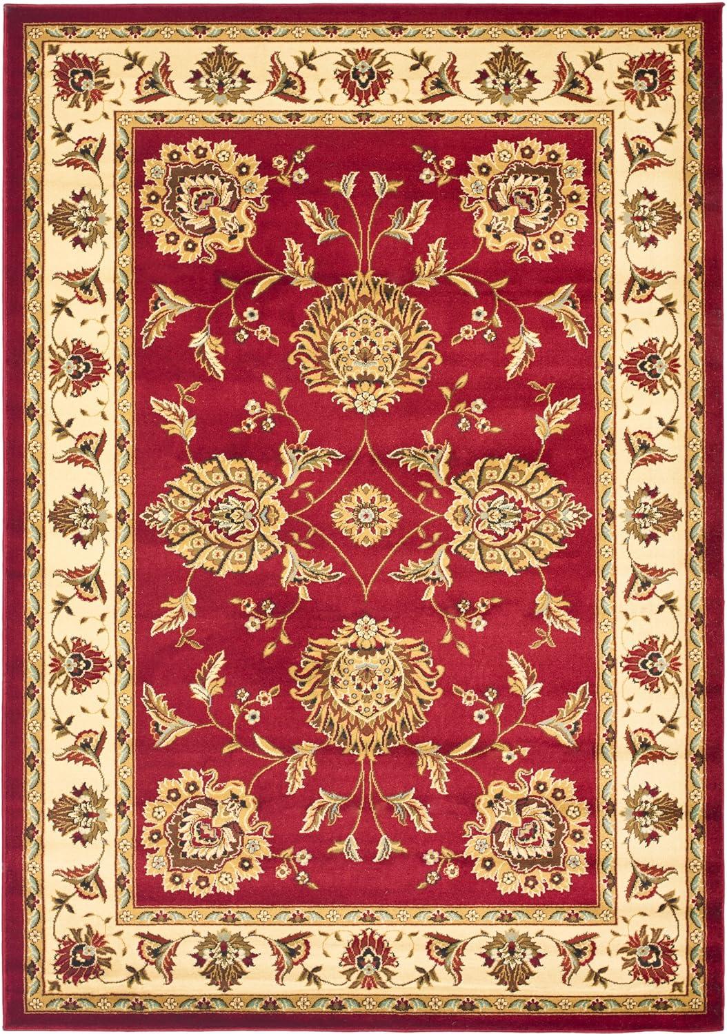 Lyndhurst LNH555 Power Loomed Area Rug - Red/Ivory - 6'7"x9'6" - Safavieh