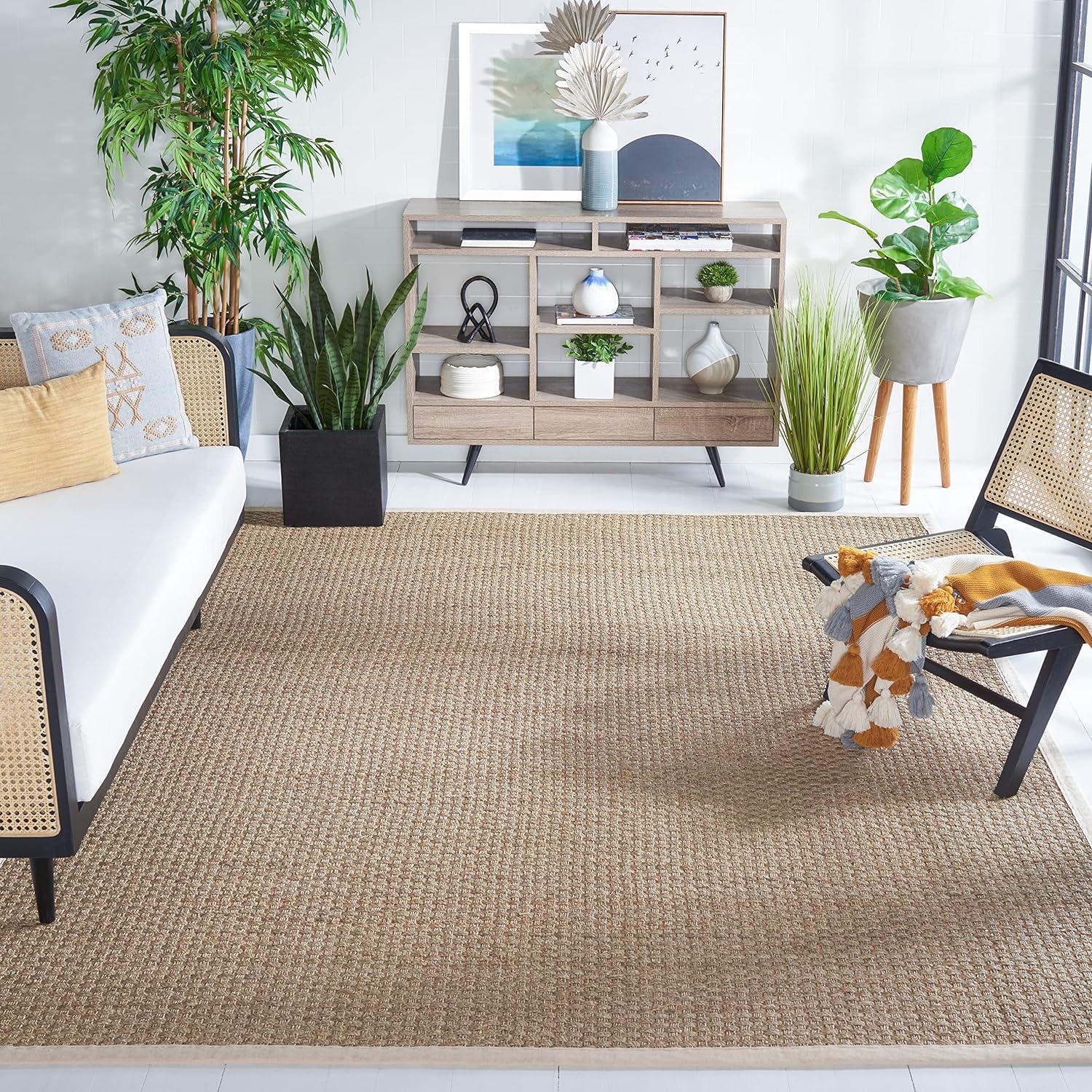 Natural Fiber NF114 Power Loomed Indoor Area Rug - Natural/Ivory - 5'x5' - Safavieh.