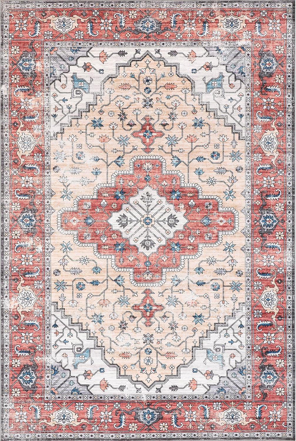 Nuloom Melanie Transitional Medallion Machine Washable Indoor Area Rug