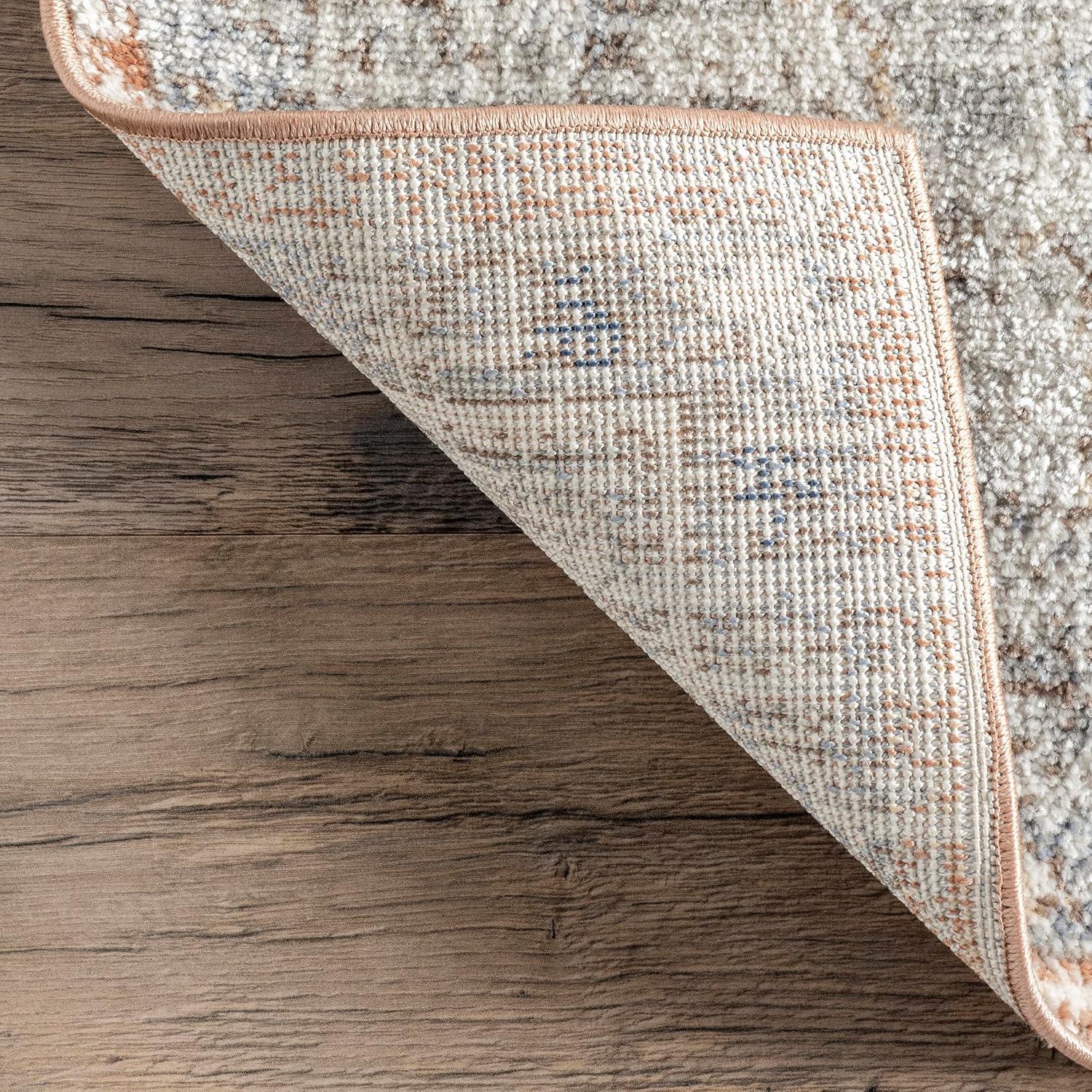 Nuloom Jacquie Medallion 2x12 Runner Indoor Area Rug for Living Room Bedroom Dining Room Entryway Hallway Kitchen, Peach/Beige
