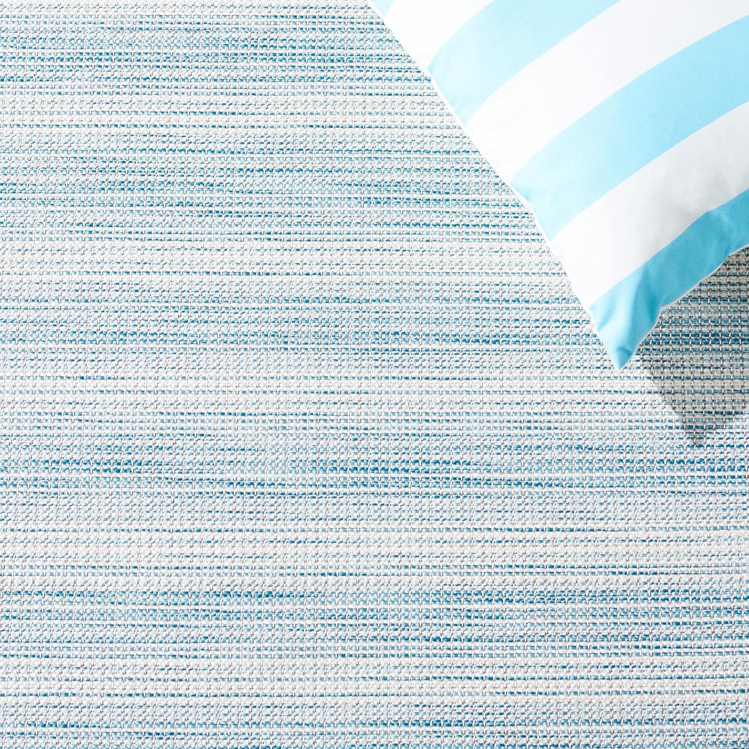 Hampton HTN231 Power Loomed Indoor/Outdoor Area Rug - Aqua Ivory/Multi - 5'1"x7'6" - Safavieh.