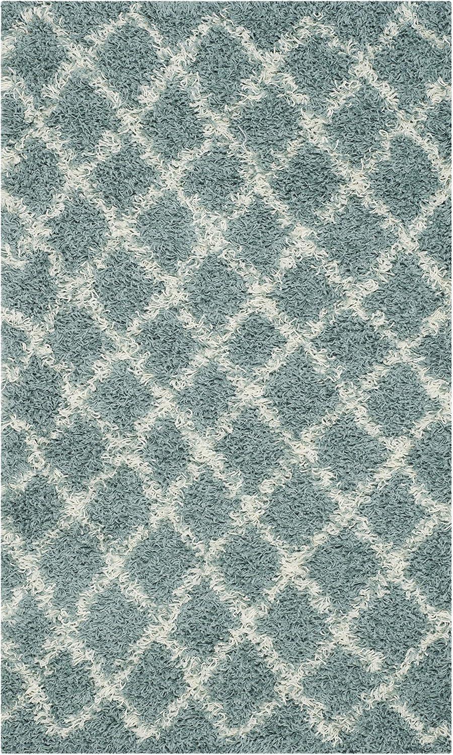 Dallas Shag SGD258 Power Loomed Indoor Accent Rug - Seafoam/Ivory - 3'x5' - Safavieh.