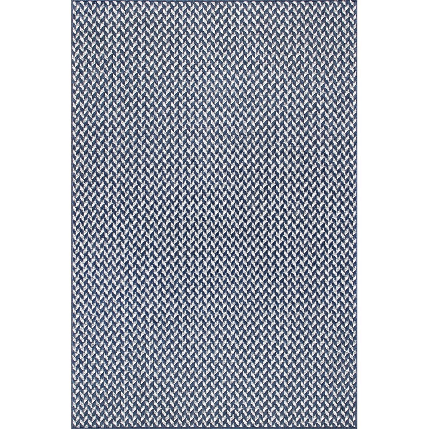 Nuloom Camryn Herringbone Indoor/Outdoor Area Rug, 6' 7" x 9', Navy