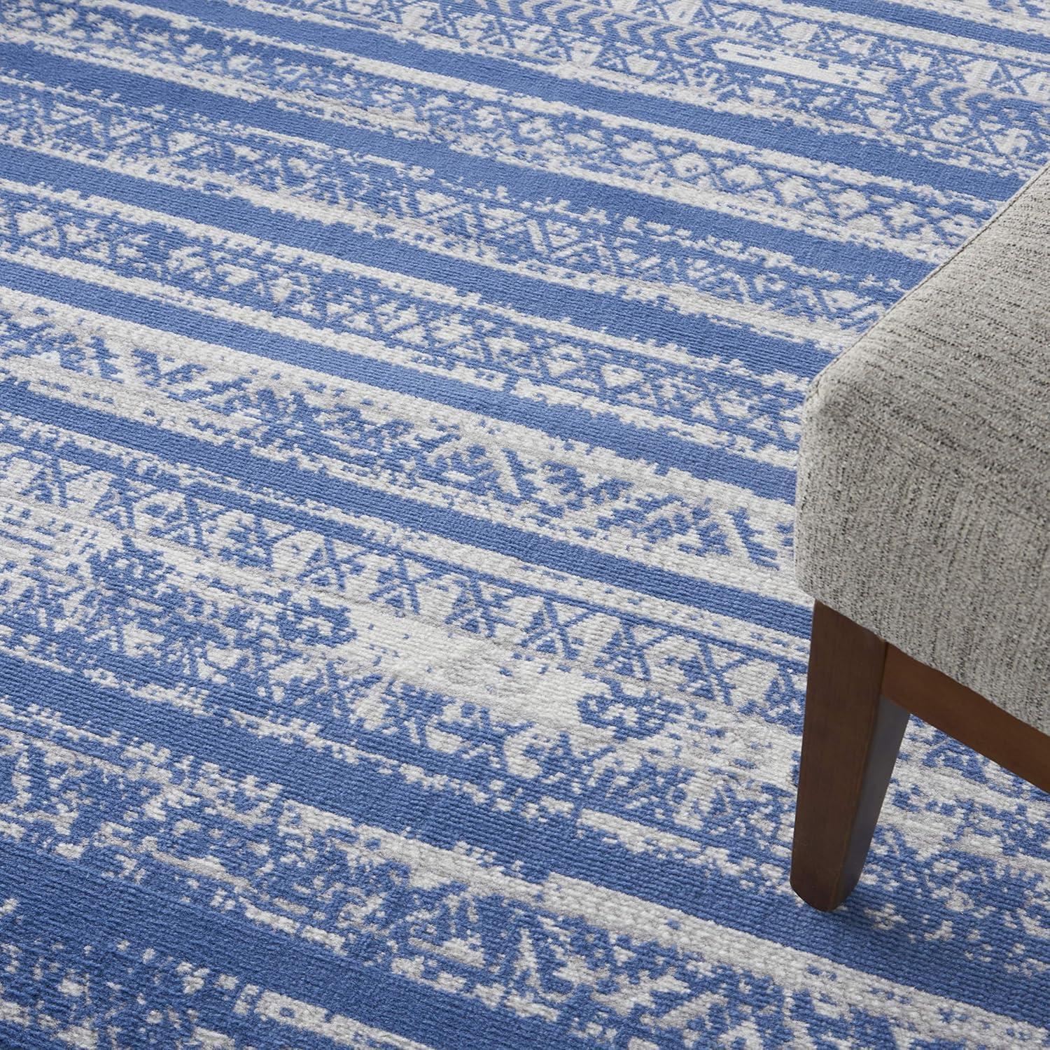 Pleasanton Abstract Blue/Ivory Area Rug