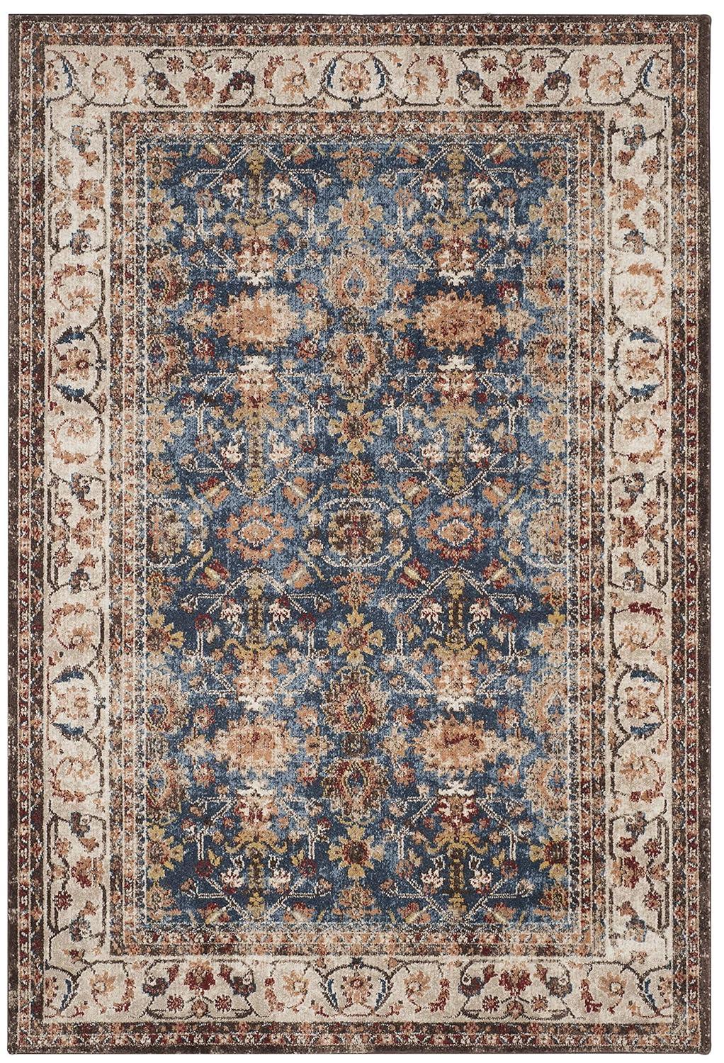 Bijar BIJ650 Power Loomed Area Rug Royal / Ivory 4' X 6' - Safavieh.