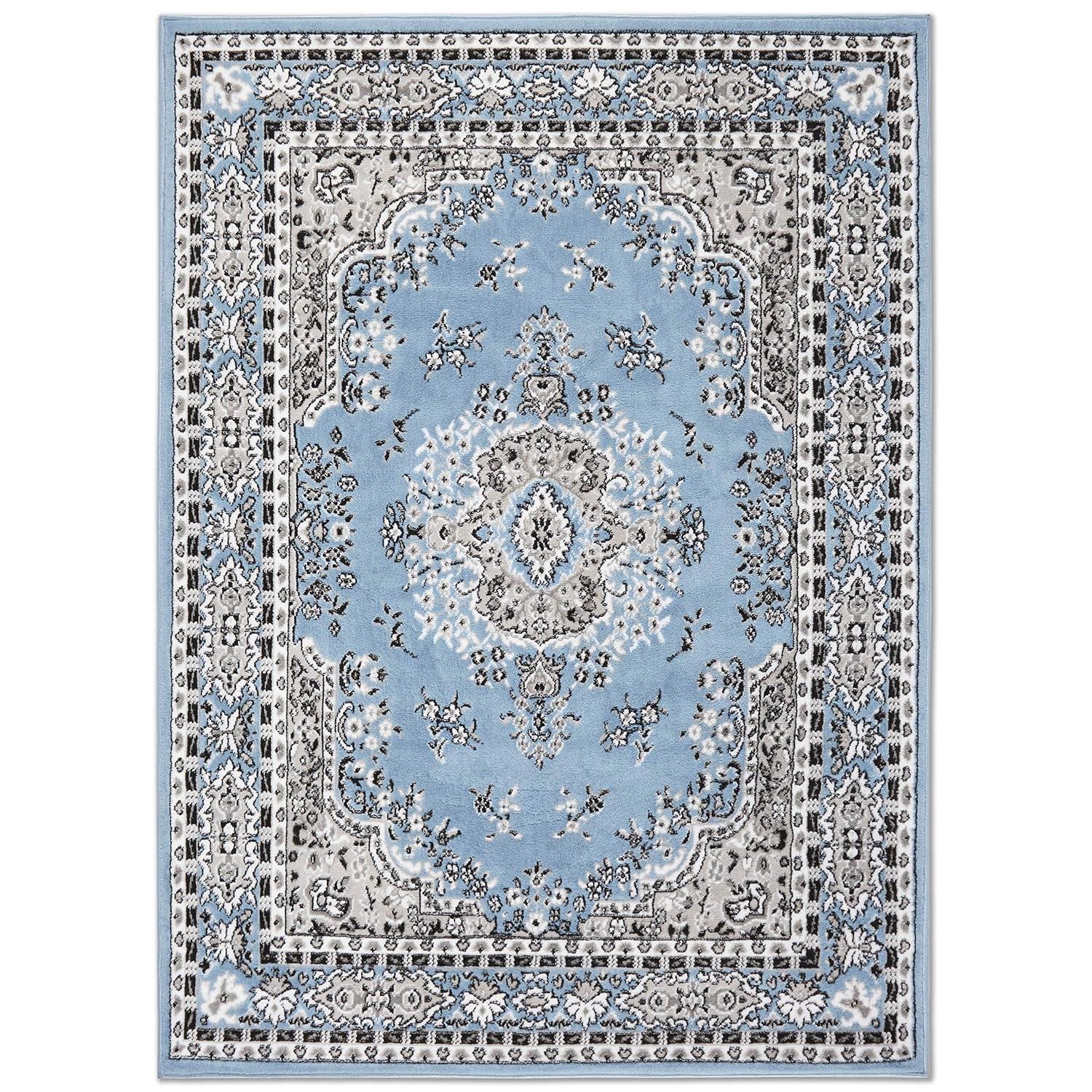 Home Dynamix Premium Sakarya Traditional Medallion Area Rug, Blue/Grey, 9'2"x12'5"
