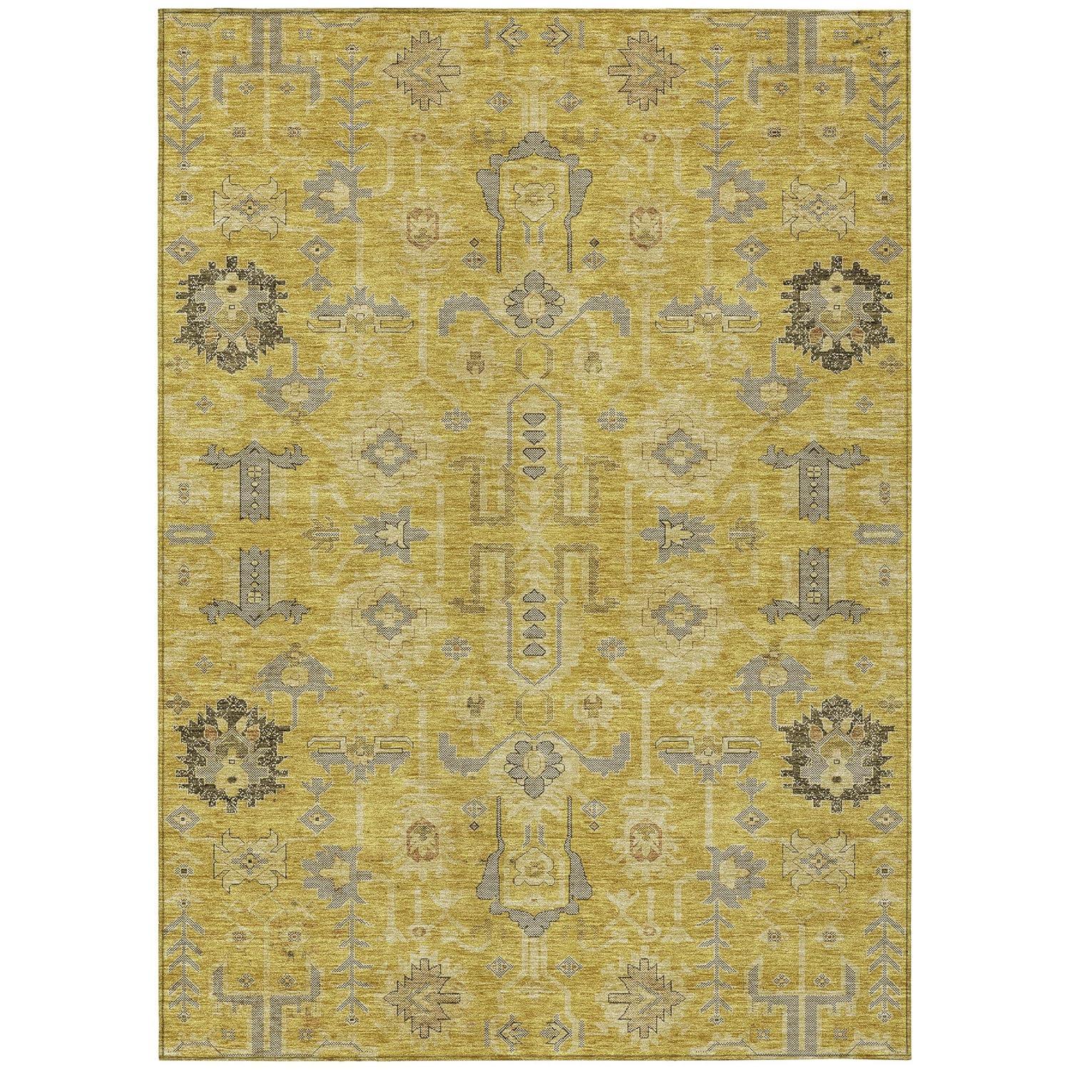 Addison Rugs Chantille ACN697GO 2 x 3 (ft) Polyester Gold Rectangular Indoor/Outdoor Geometric Machine washable Area rug