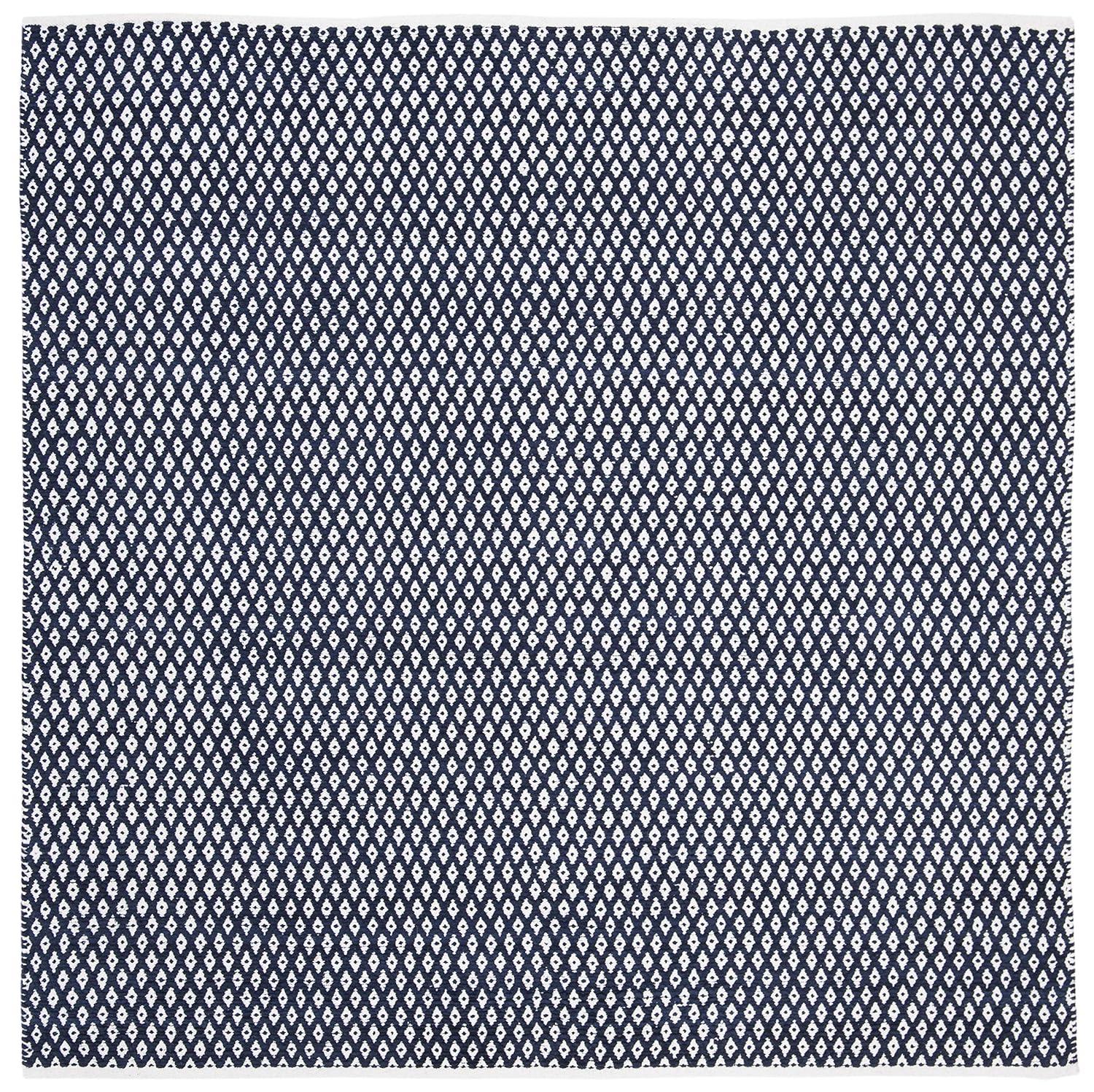 Boston BOS685 Power Loomed Area Rug - Navy - 6'x6' - Safavieh.