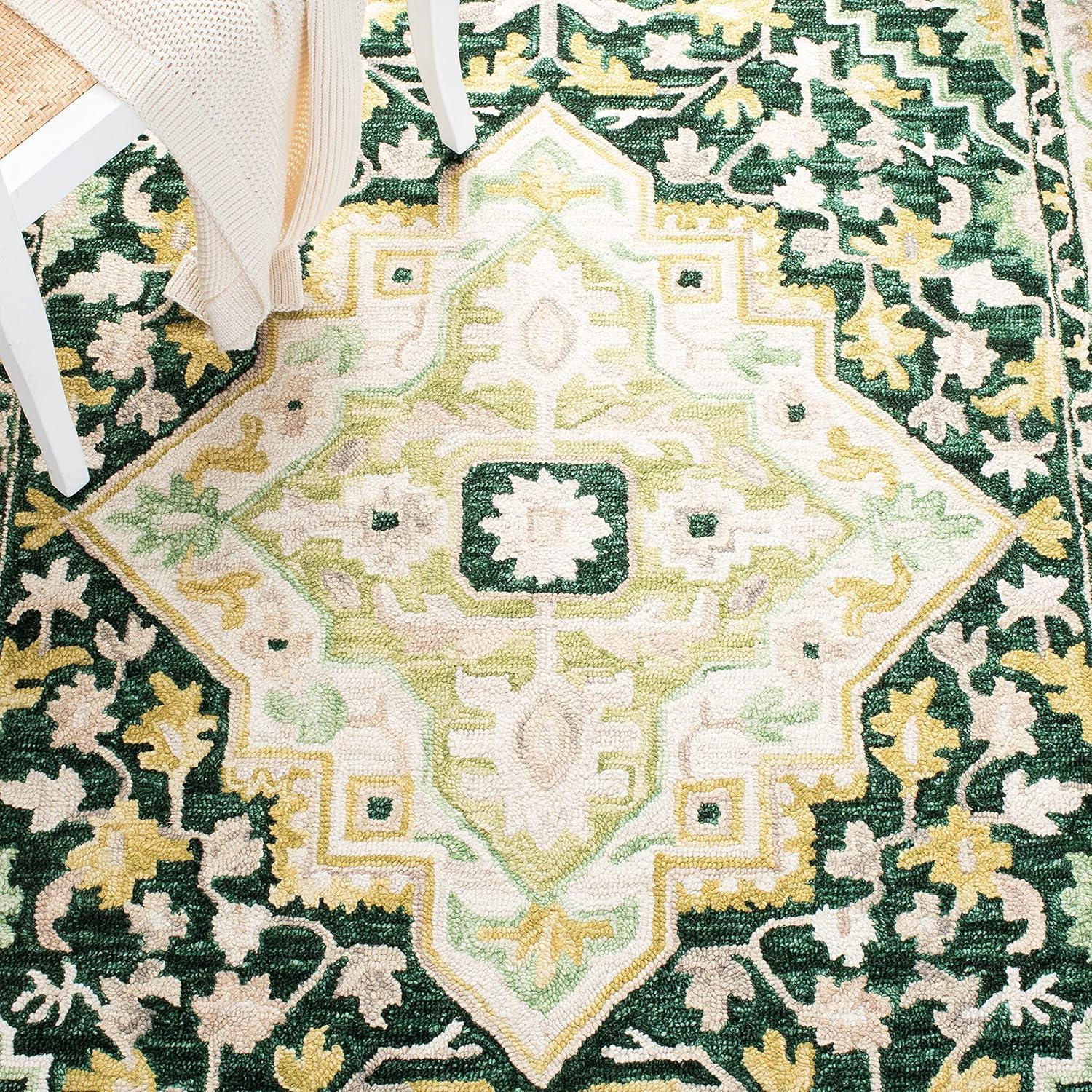 Aspen APN705 Hand Tufted Area Rug - Green/Ivory - 5'x8' - Safavieh.