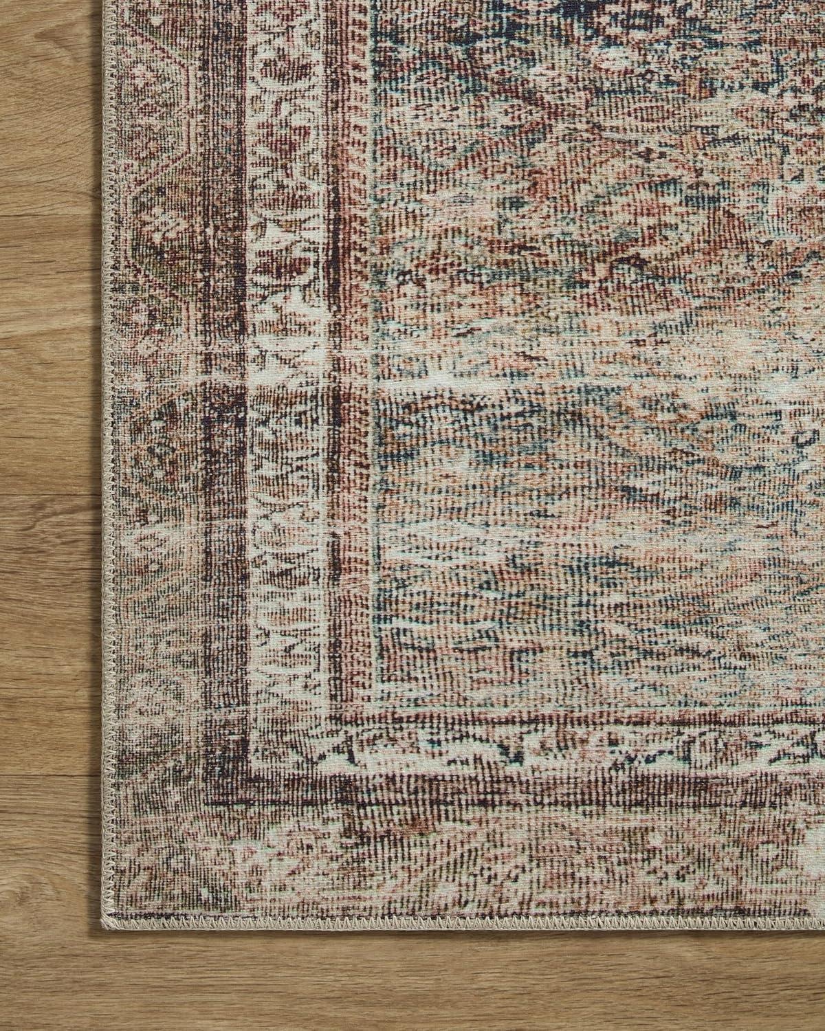 Chris Loves Julia x Loloi Jules Oriental Power Loomed Polyester Area Rug in Ink / Terracotta