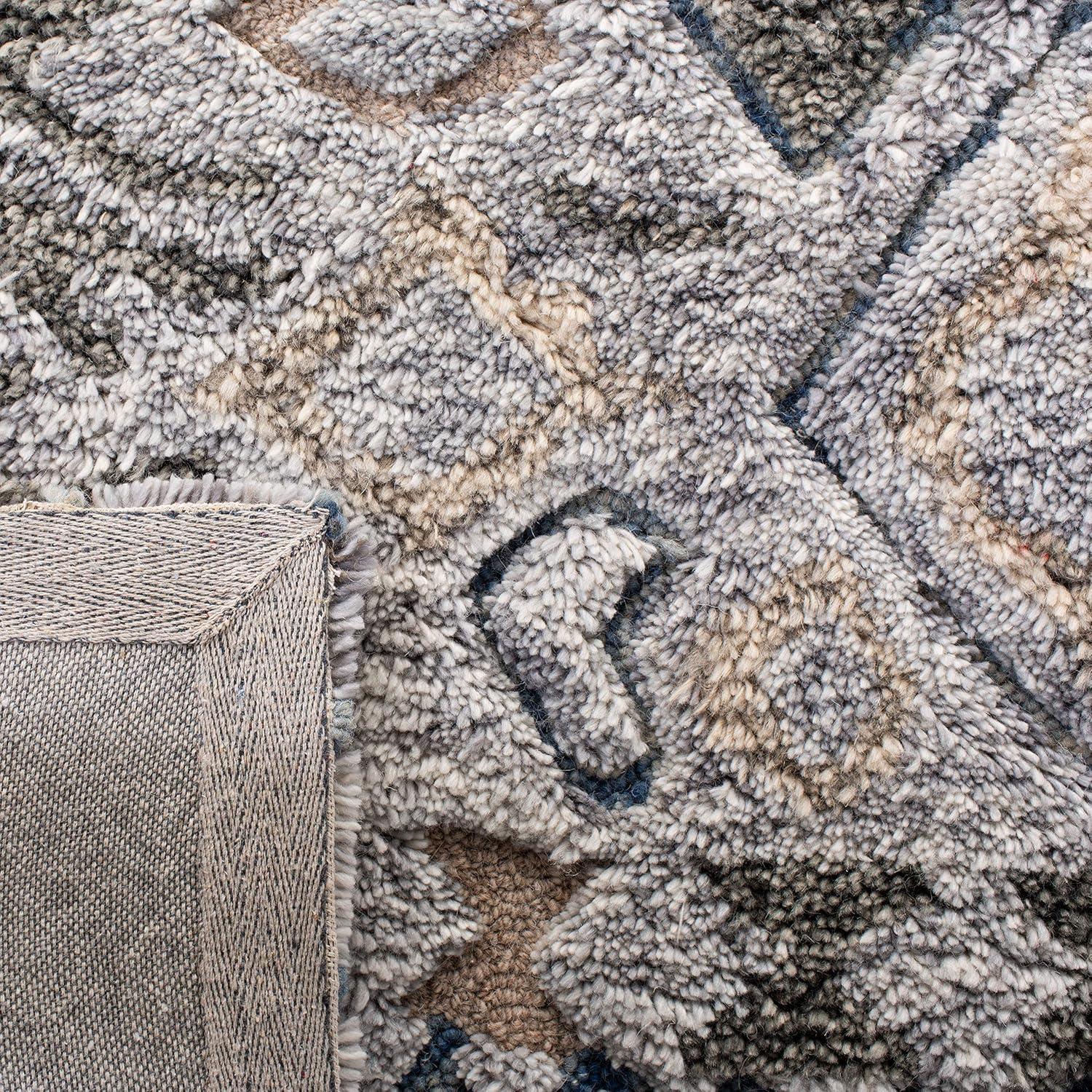 Casablanca Shag CSB618 Hand Tufted Indoor Runner Rug - Grey/Olive - 2'3"x8' - Safavieh