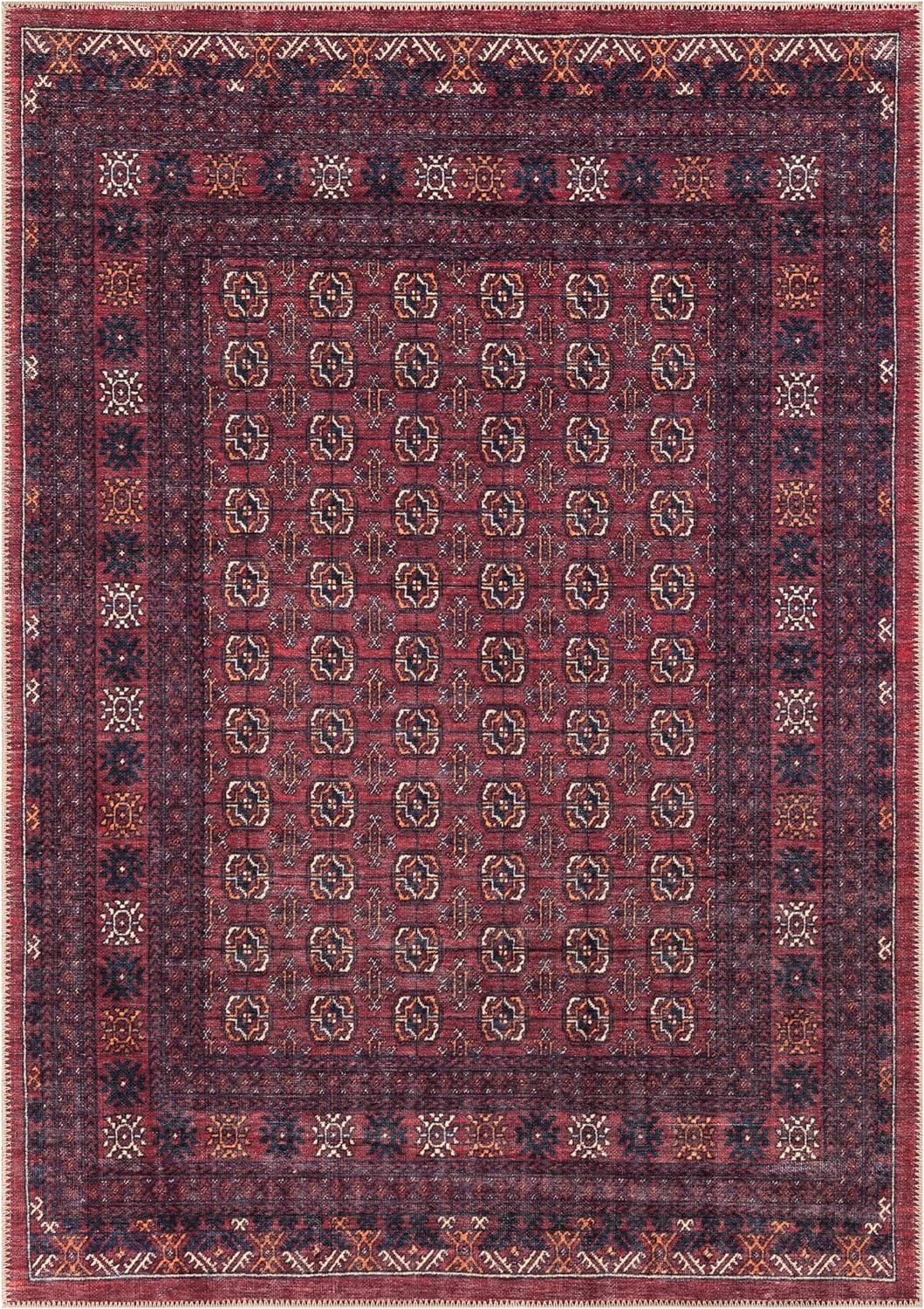 Keen Home Design Machine Washable Area Rugs with Non-slip Backing, Ideal for Hallway, Living Room, Bedroom, Kitchen and Laundry Room, Vintage Moroccan and Low Pile Rug - ( 8' x 10' )