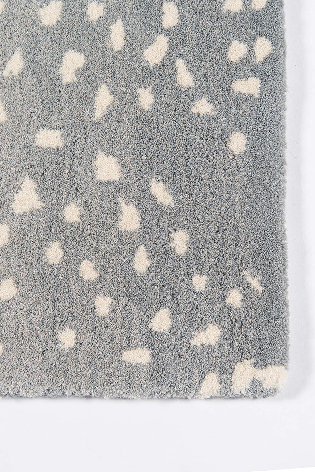 Woodland Animal Print Handmade Tufted Wool Gray/Blue Area Rug