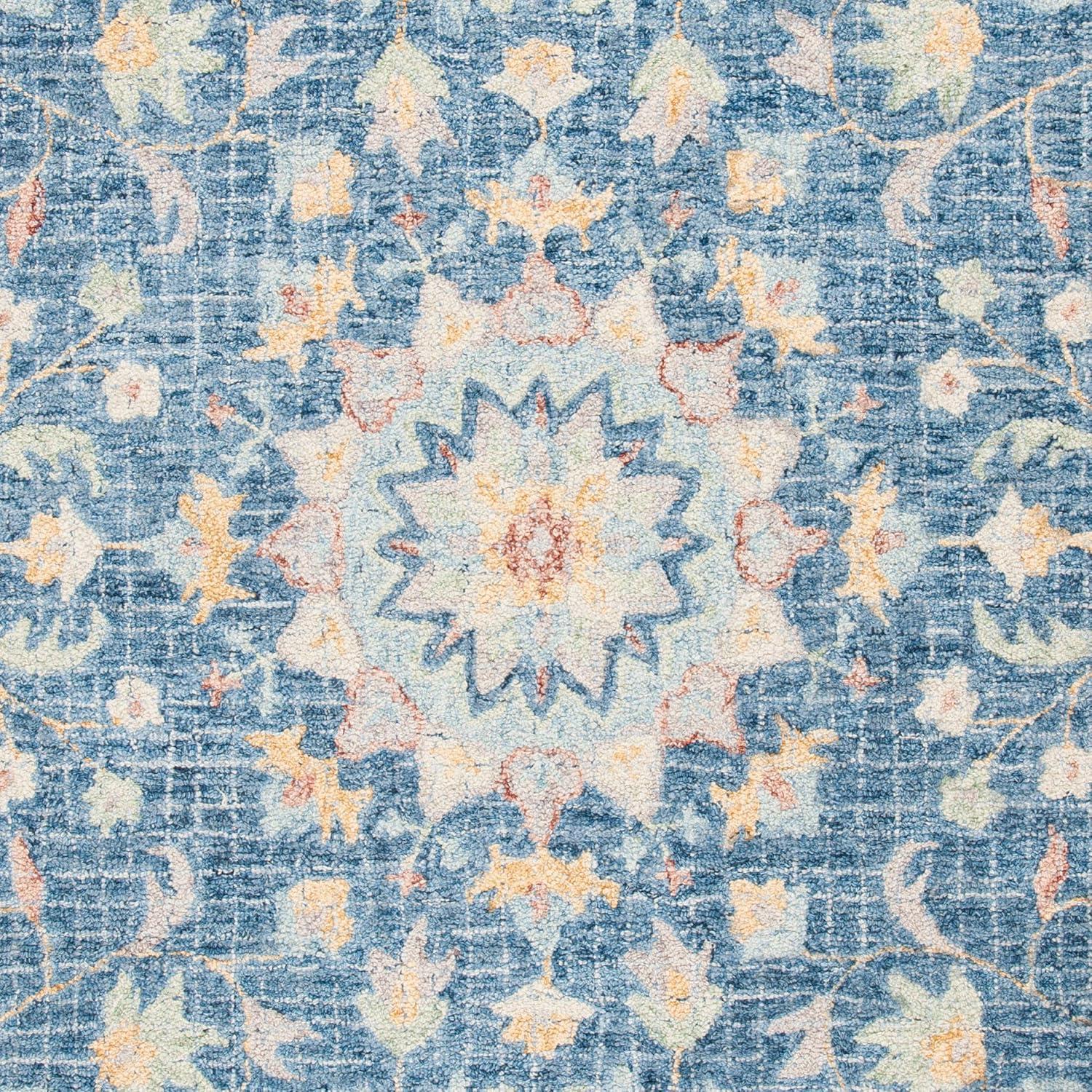 Blossom BLM813 Hand Tufted Runner Rug - Navy/Multi - 2'3"x8' - Safavieh.