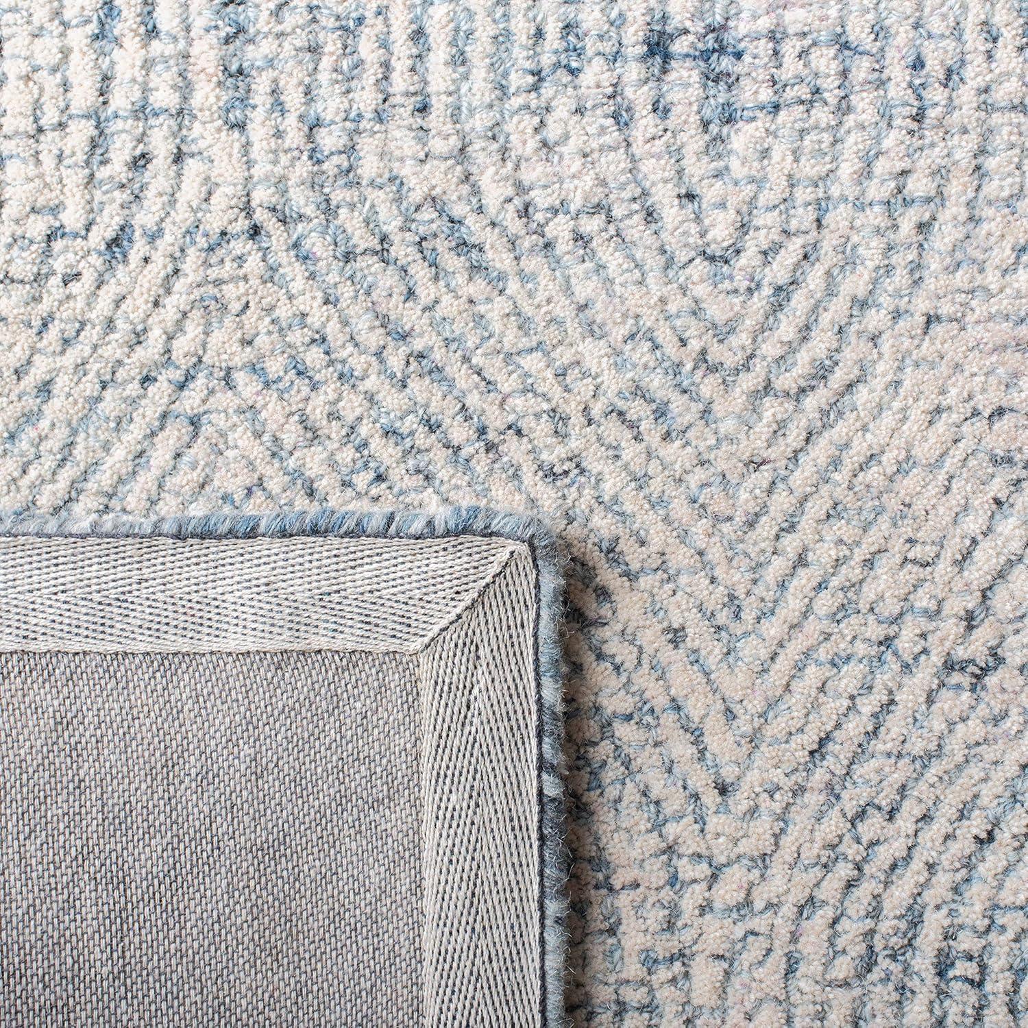Abstract ABT340 Handmade Indoor Runner - Ivory/Blue - 2'-3"x20' - Safavieh