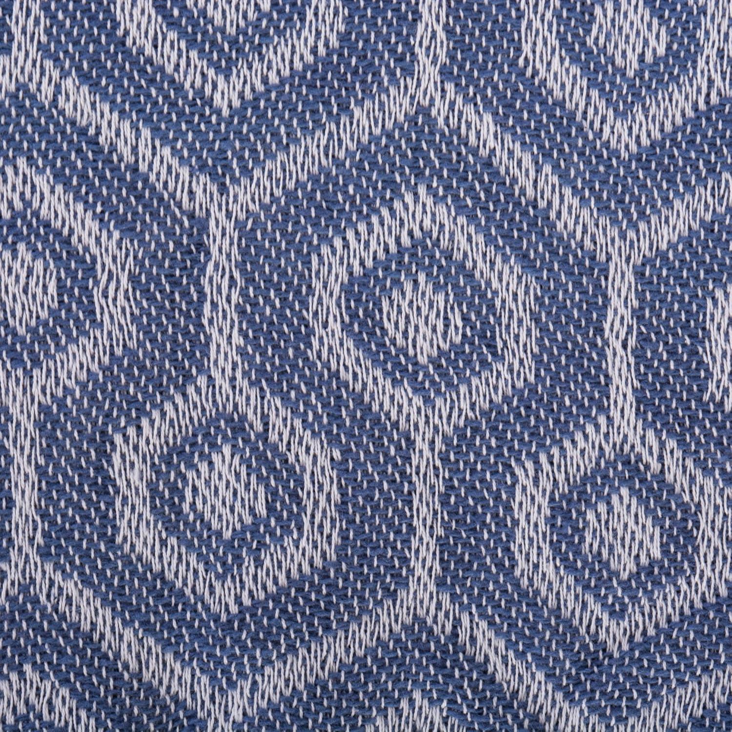 French Blue Hexagon Throw