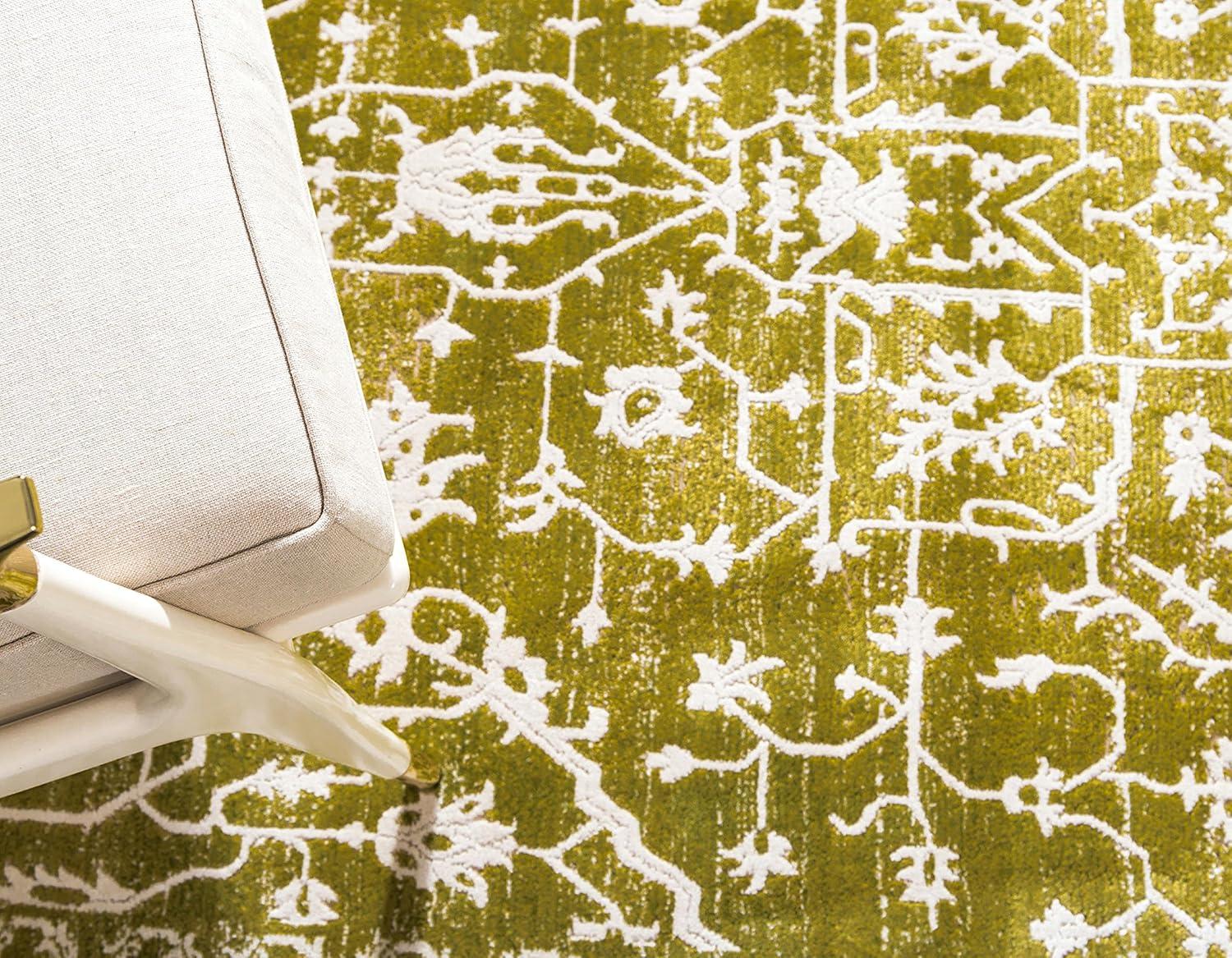 Unique Loom New Classical Collection Area Rug - Olympia (8'  Round Light Green/Ivory)