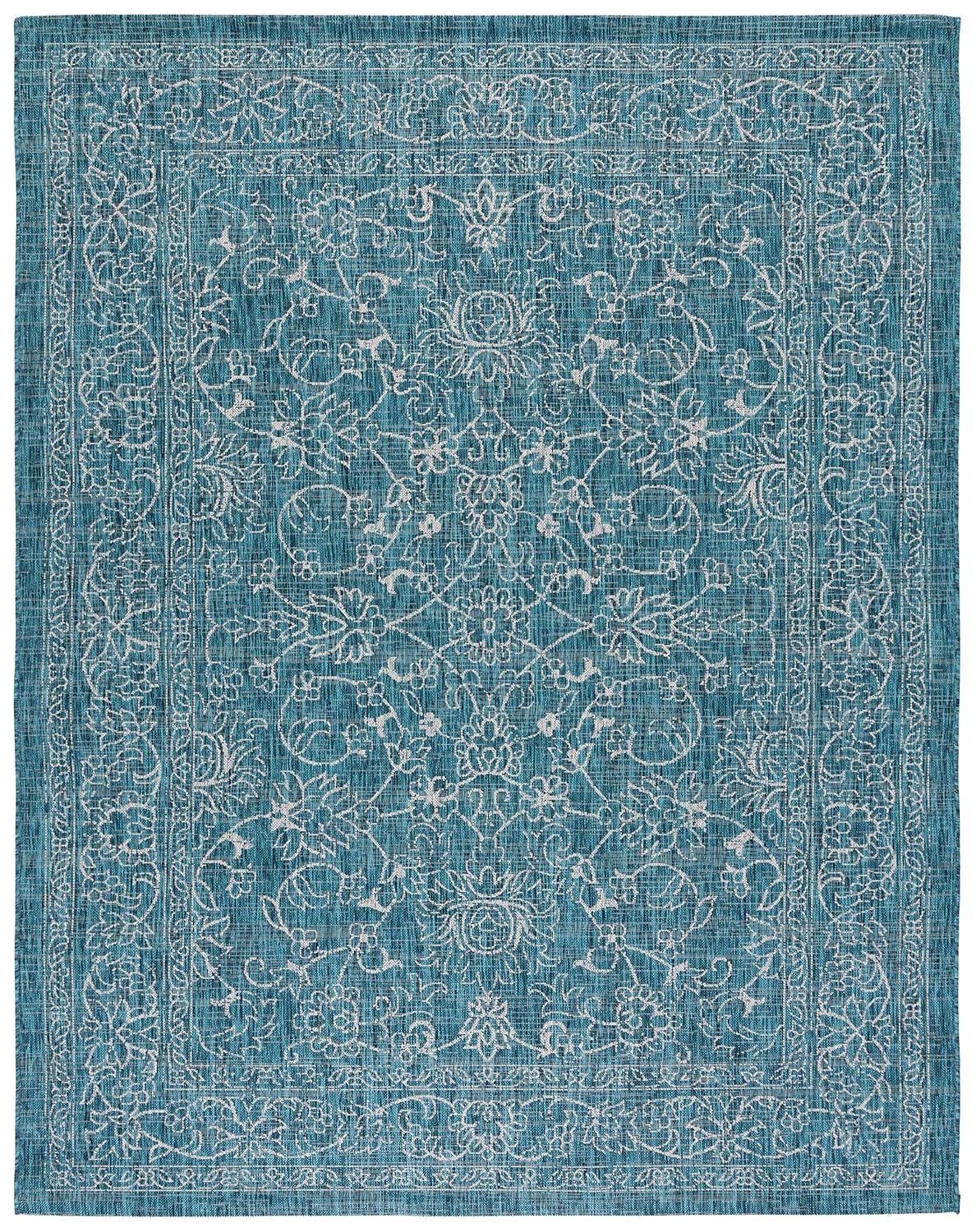 Courtyard CY8680 Power Loomed Indoor and Outdoor Area Rug - Turquoise - 9'x12' - Safavieh