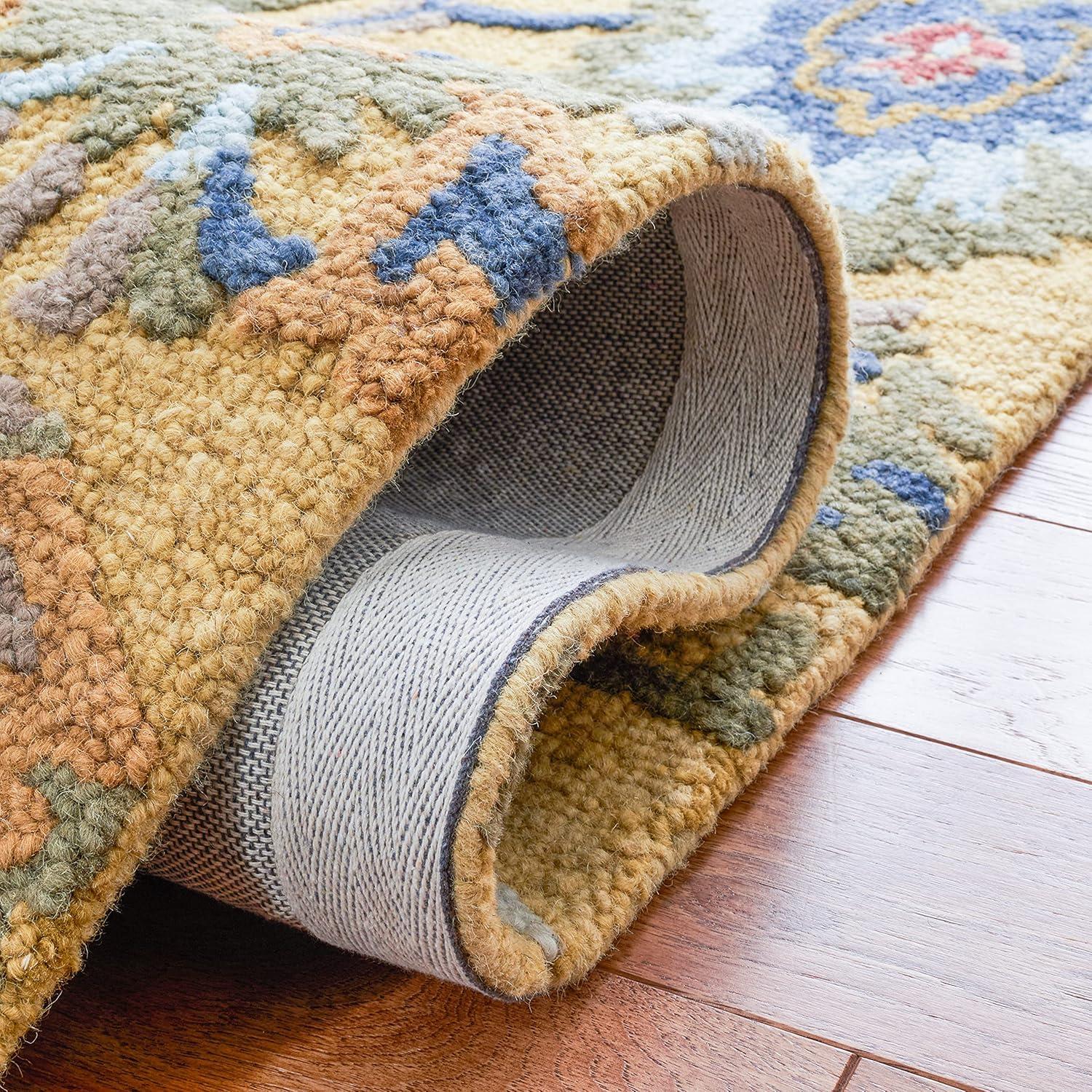 Blossom BLM402 Hand Tufted Area Rug - Gold/Multi - 6'x6' - Safavieh.