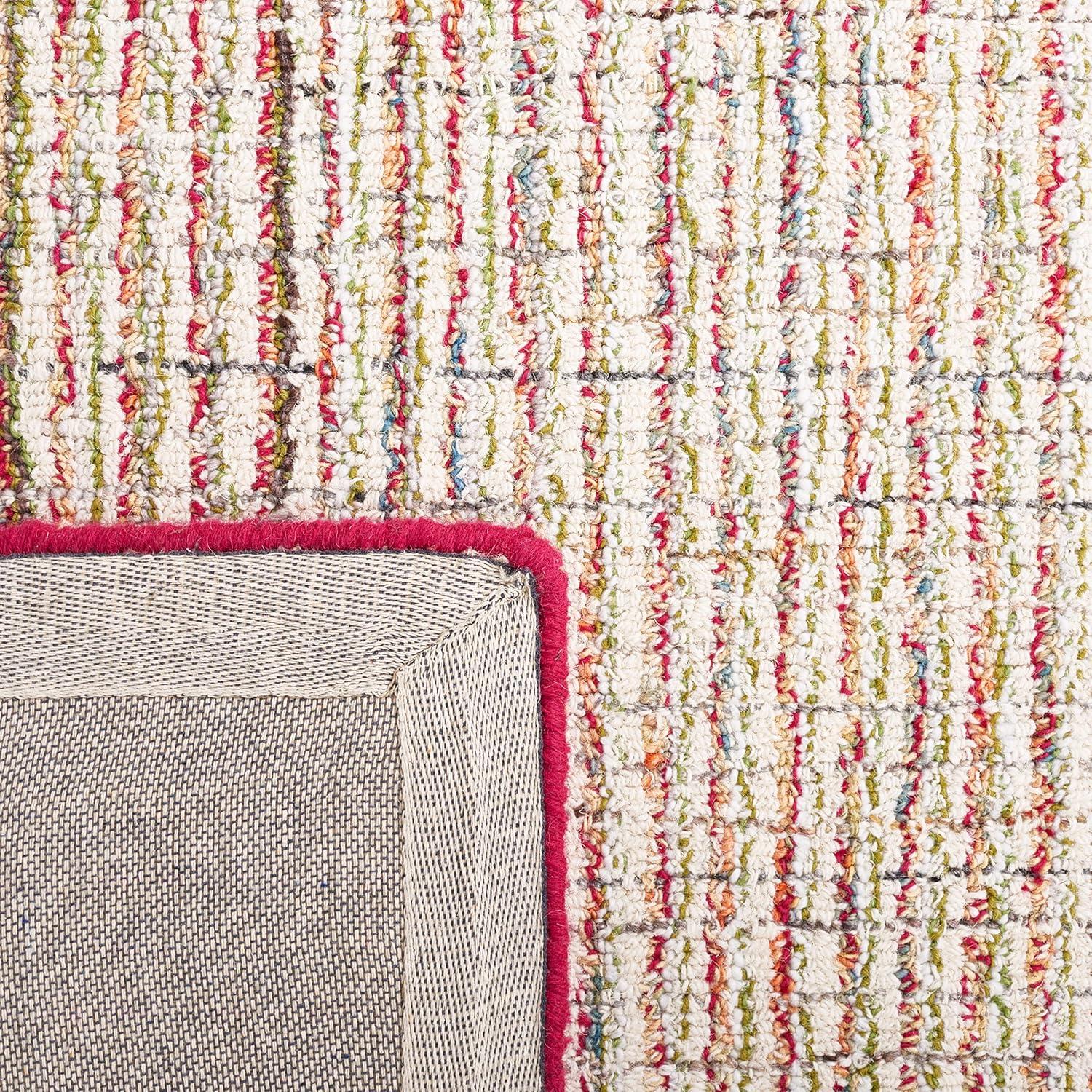 Abstract ABT481 Handmade Indoor Area Rug - Red/Green - 8'x10' - Safavieh