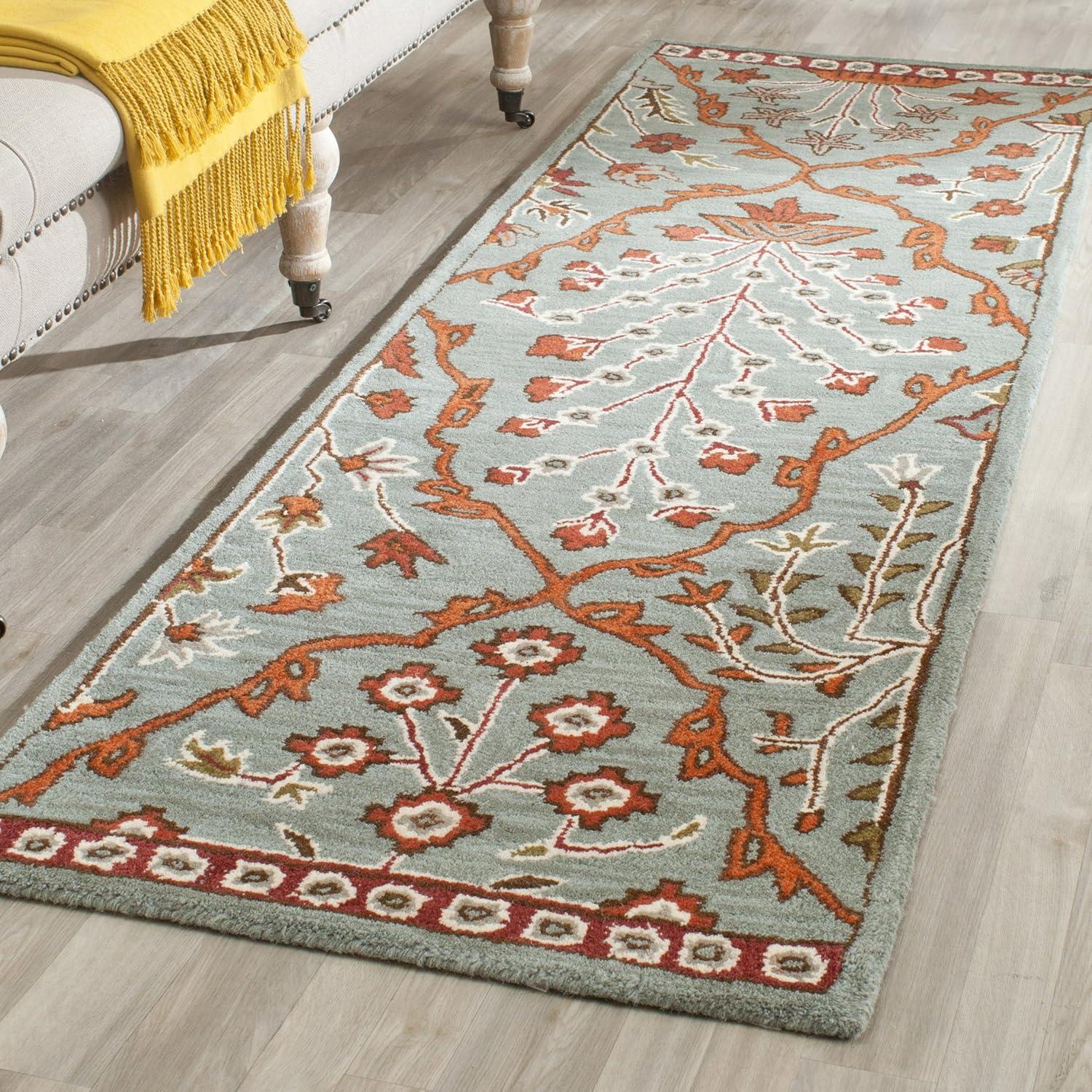 Wyndham WYD206 Power Loomed Area Rug - Blue/Rust - 8'9"x12' - Safavieh.