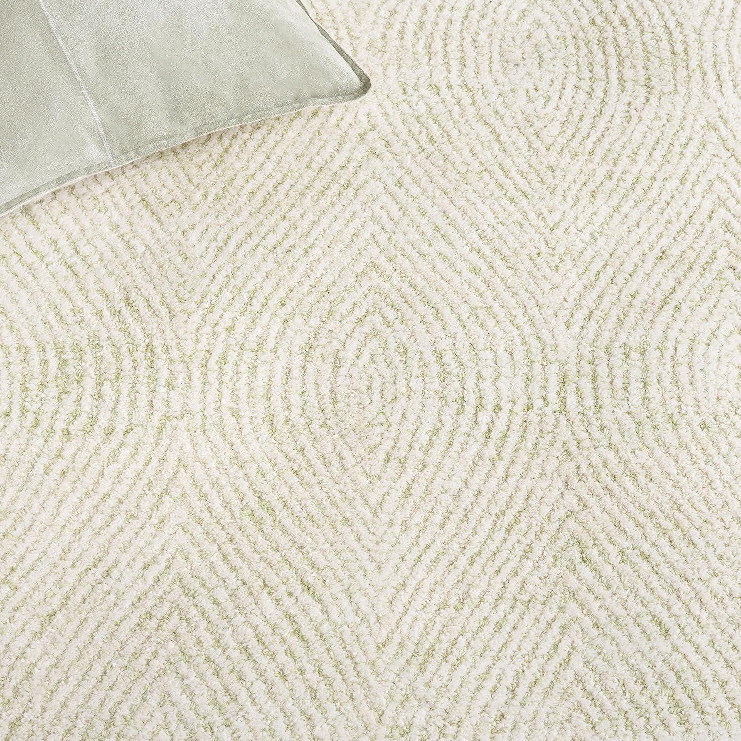 SAFAVIEH Abstract Caelestinus Ogee Wool Area Rug, Green/Ivory, 5' x 8'