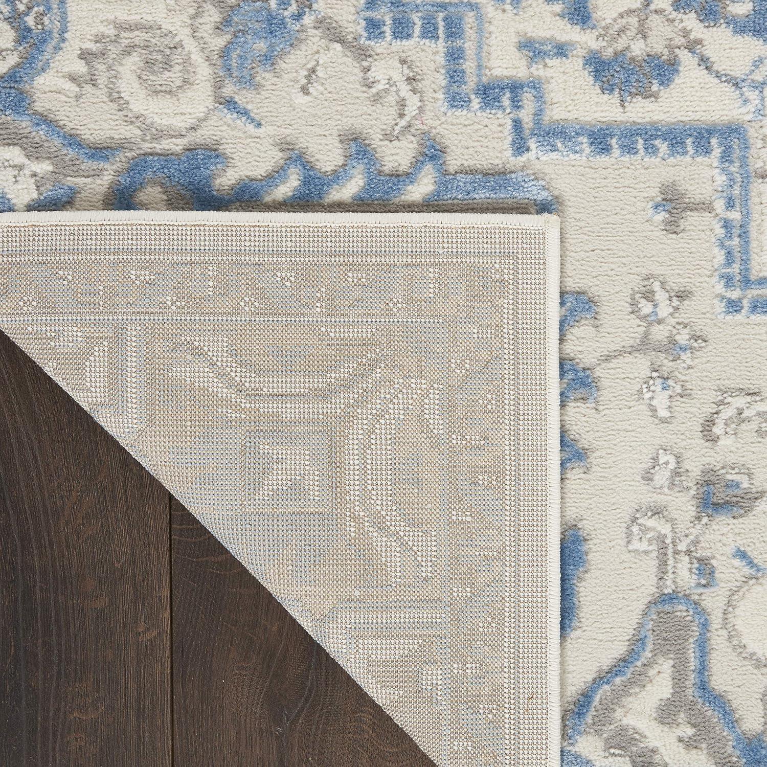 Nourison Elation Bohemian Medallion Indoor Rug Ivory Blue 4' x 6'