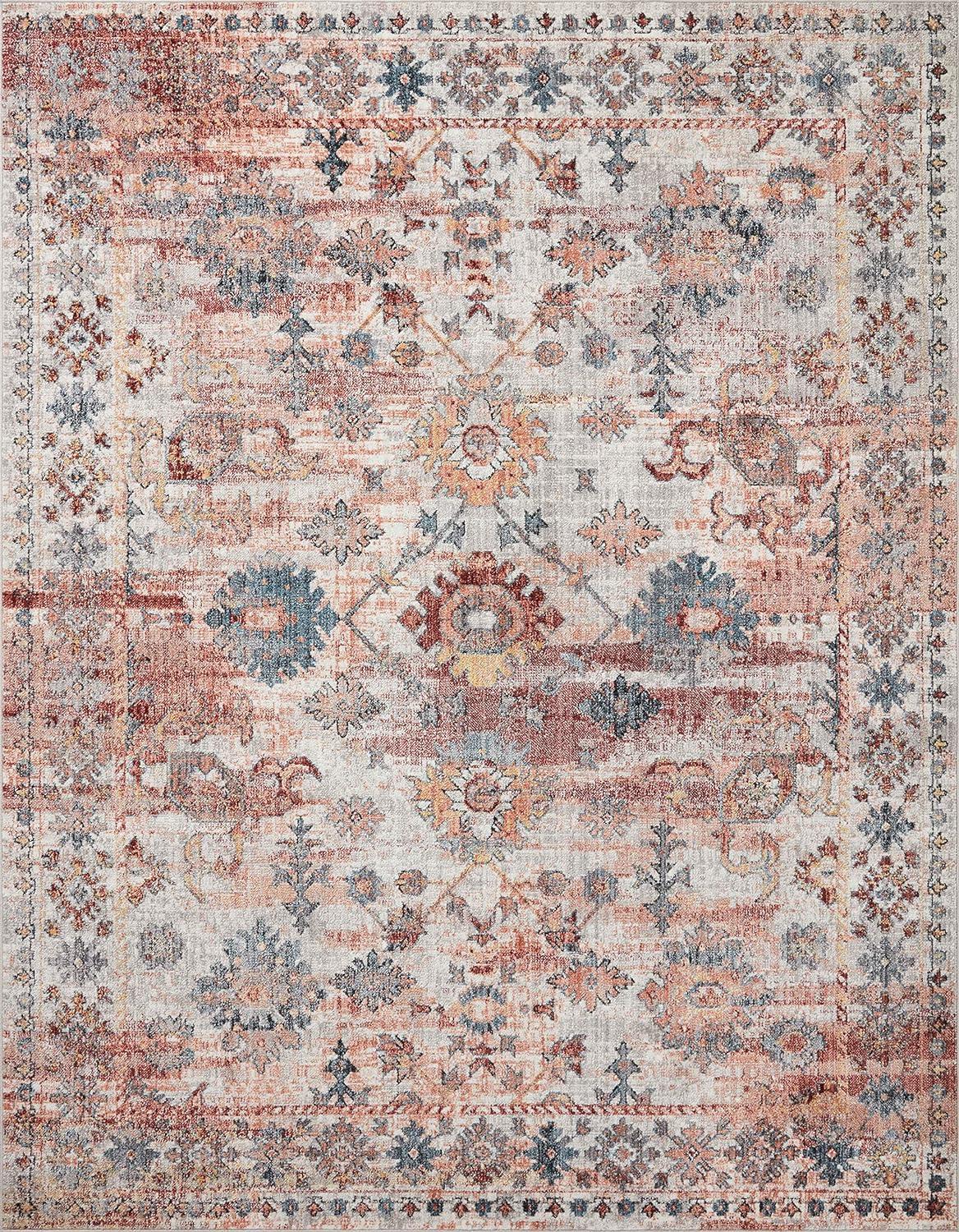 Ivory Elegance Rust & Multi Vintage-Inspired Area Rug 7'-10" x 10'