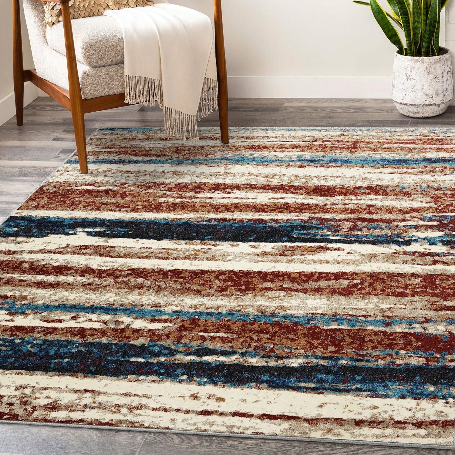 Luxe Weavers Abstract Stripe Area Rug