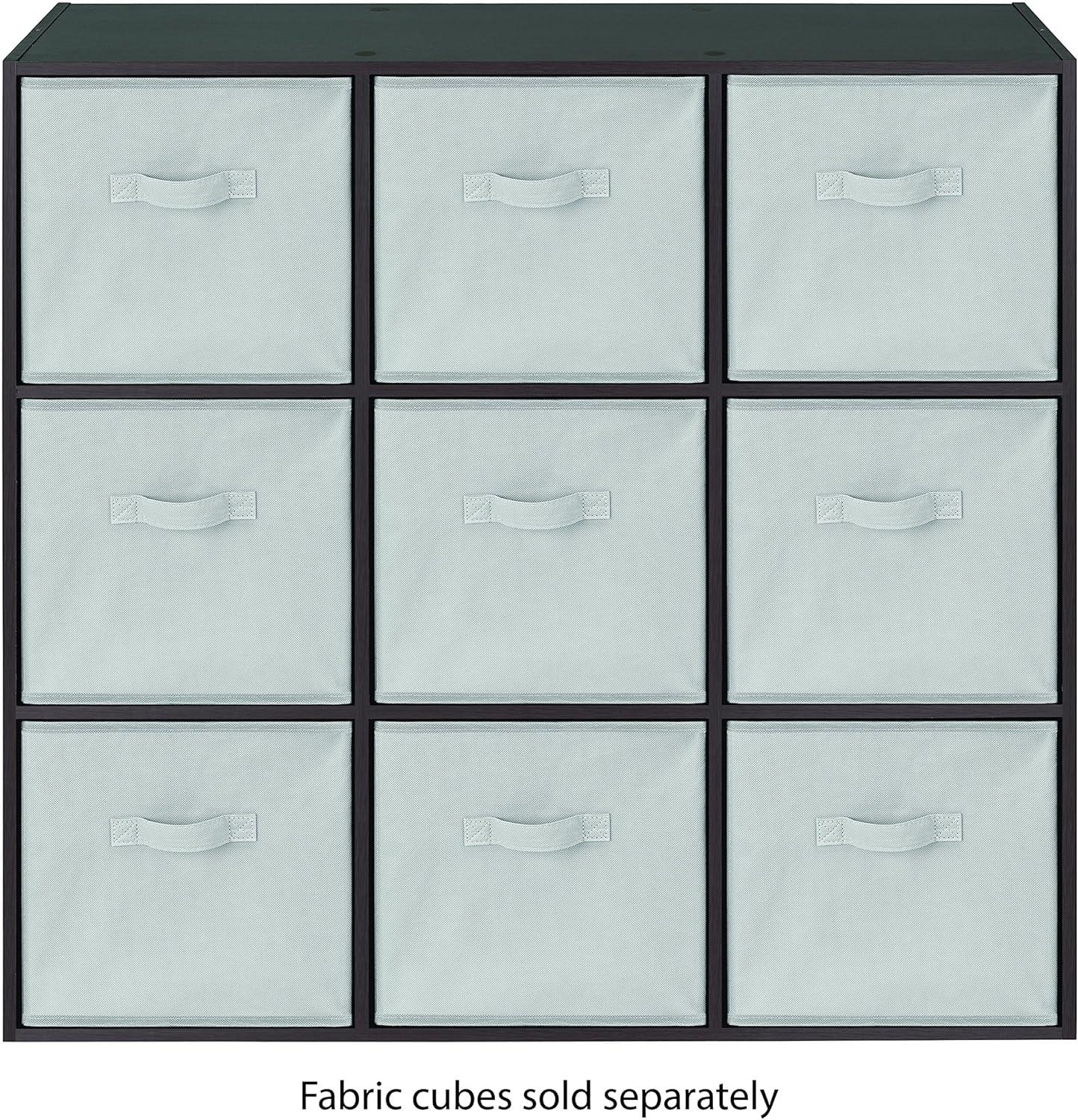 Whitmor 9 Section Cube Organizer Espresso: Universal Storage, 35.5" x 11.75", Particle Board & Steel, Divided Shelves