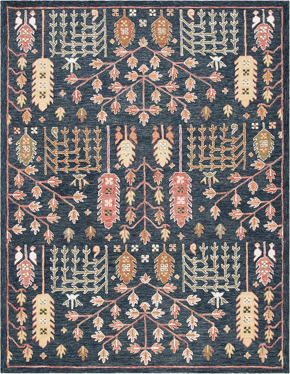 Aspen APN522 Hand Tufted Indoor Area Rug - Black/Red - 6'x9' - Safavieh