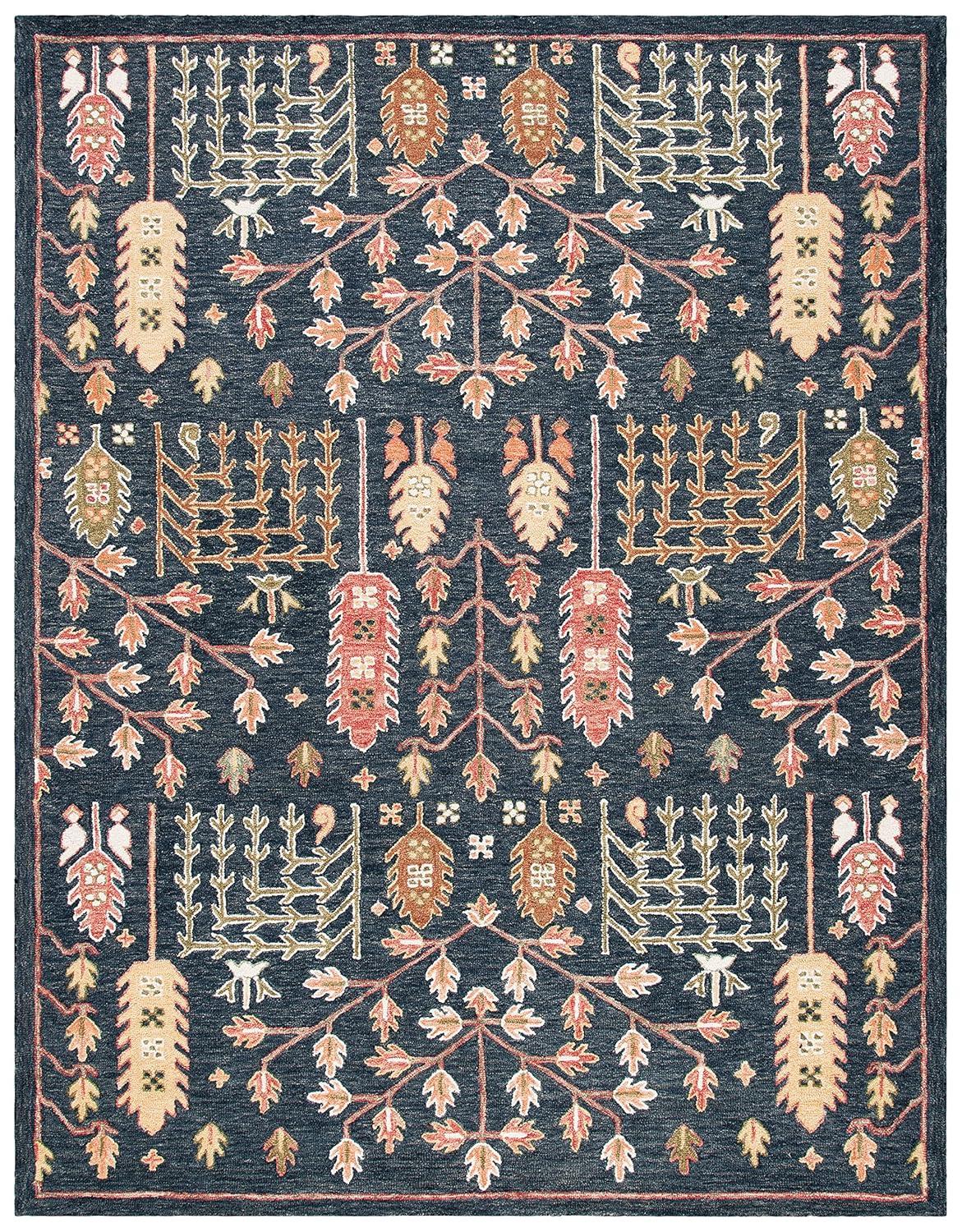 Aspen APN522 Hand Tufted Indoor Area Rug - Black/Red - 9'x12' - Safavieh