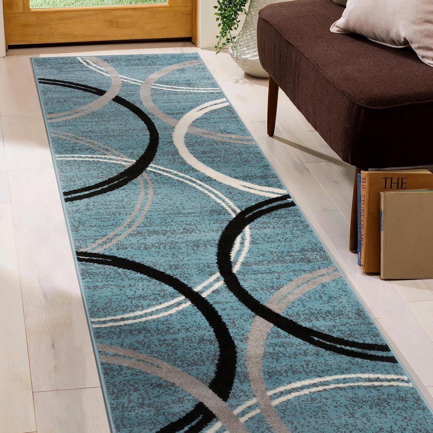 World Rug Gallery Contemporary Abstract Circles Design Area Rug